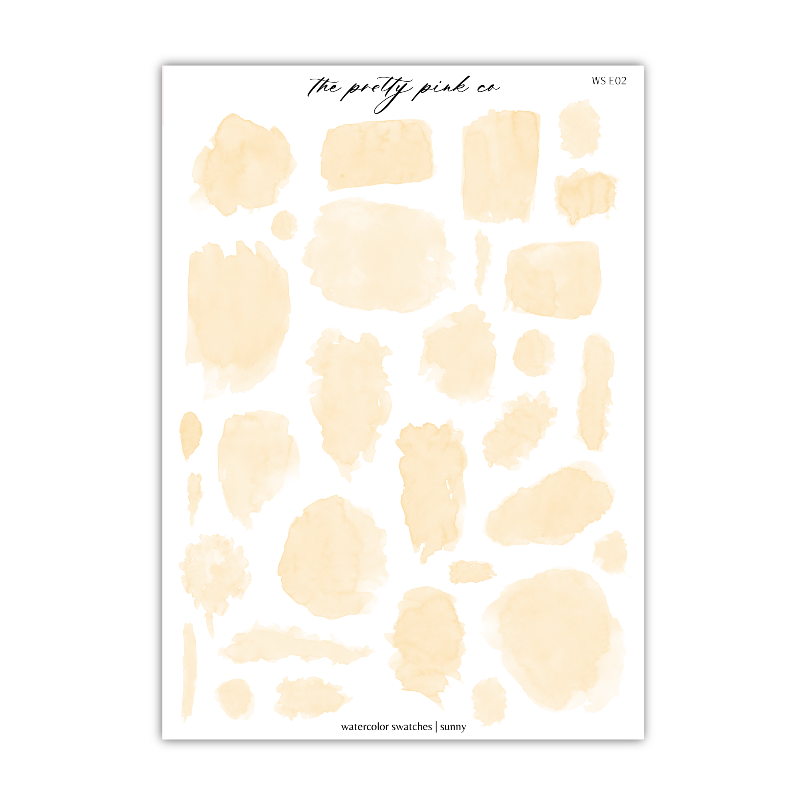 a sheet of yellow watercolor paint on a white background
