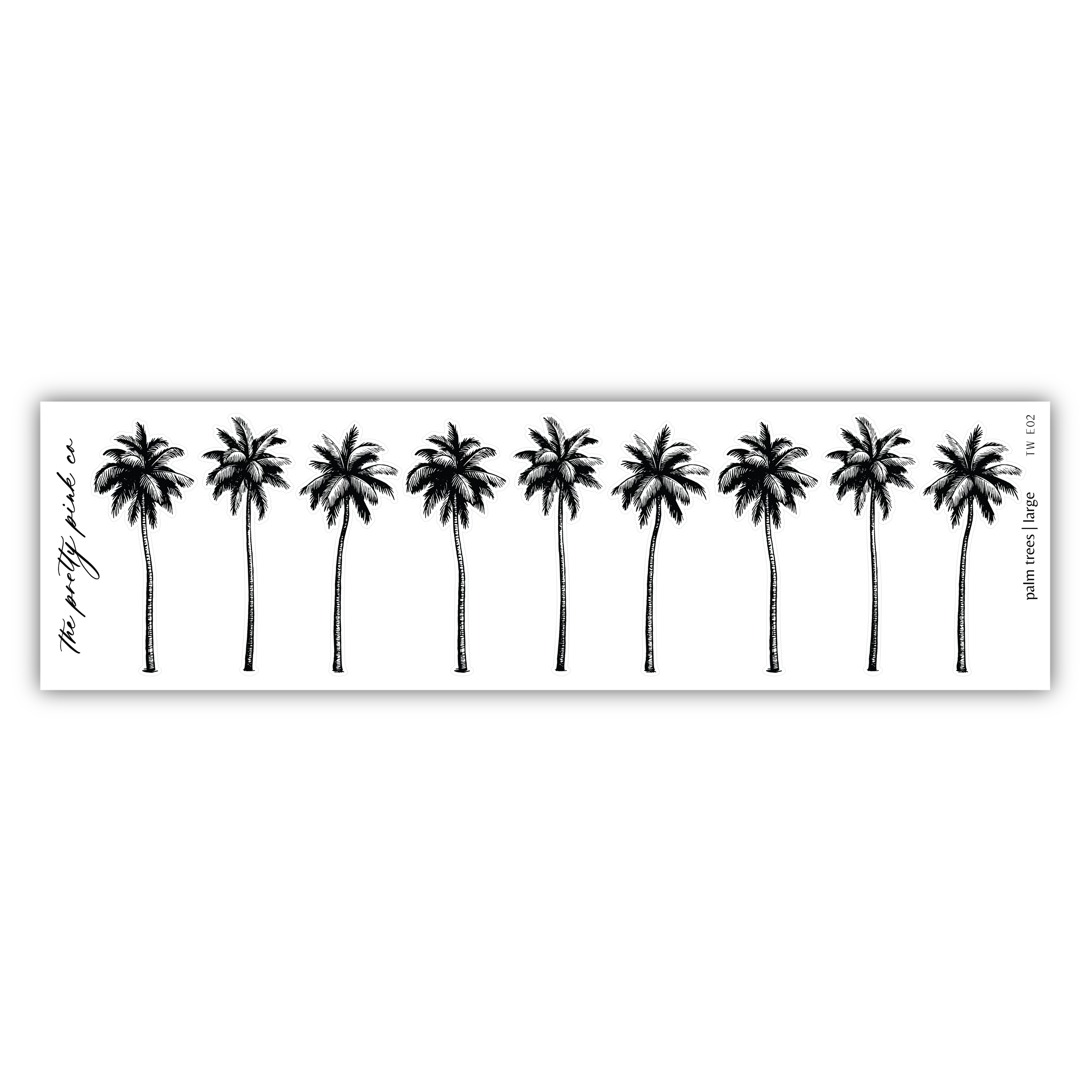 a black and white photo of a row of palm trees