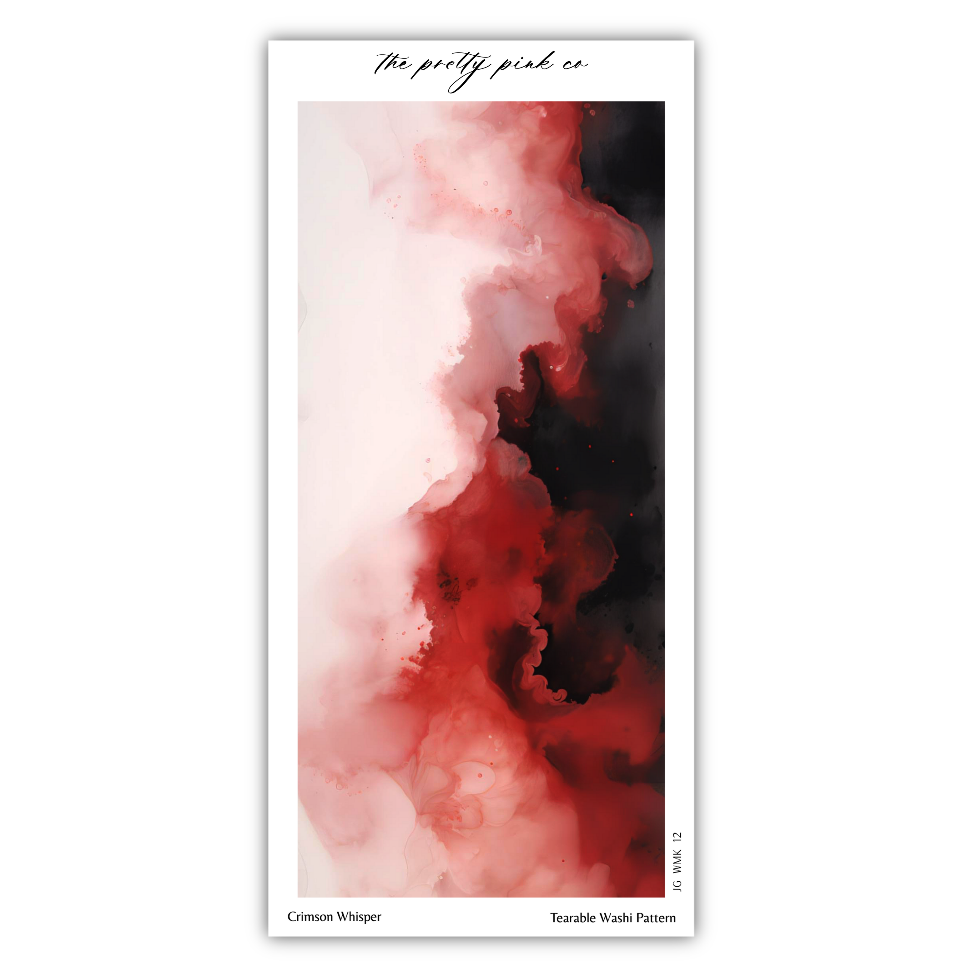 The image is a striking abstract artwork with a mix of red and black colors, creating a dramatic and visually captivating effect.