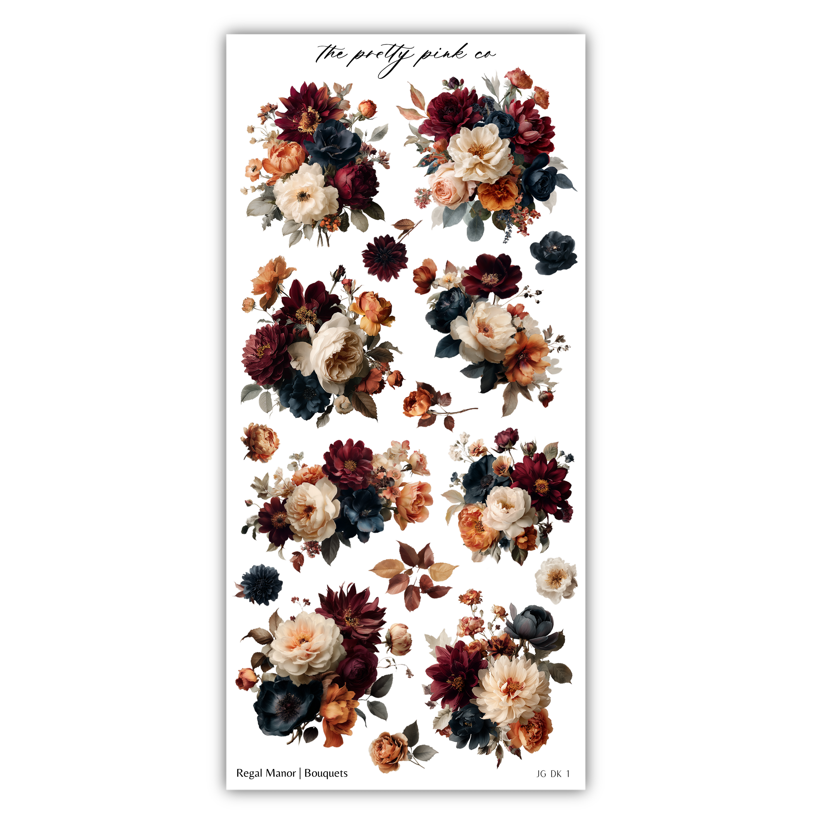 a collection of floral arrangements, including various types of flowers such as roses, peonies, and other blooms. The arrangement appears to be a collage or a series of individual images showcasing different floral designs.