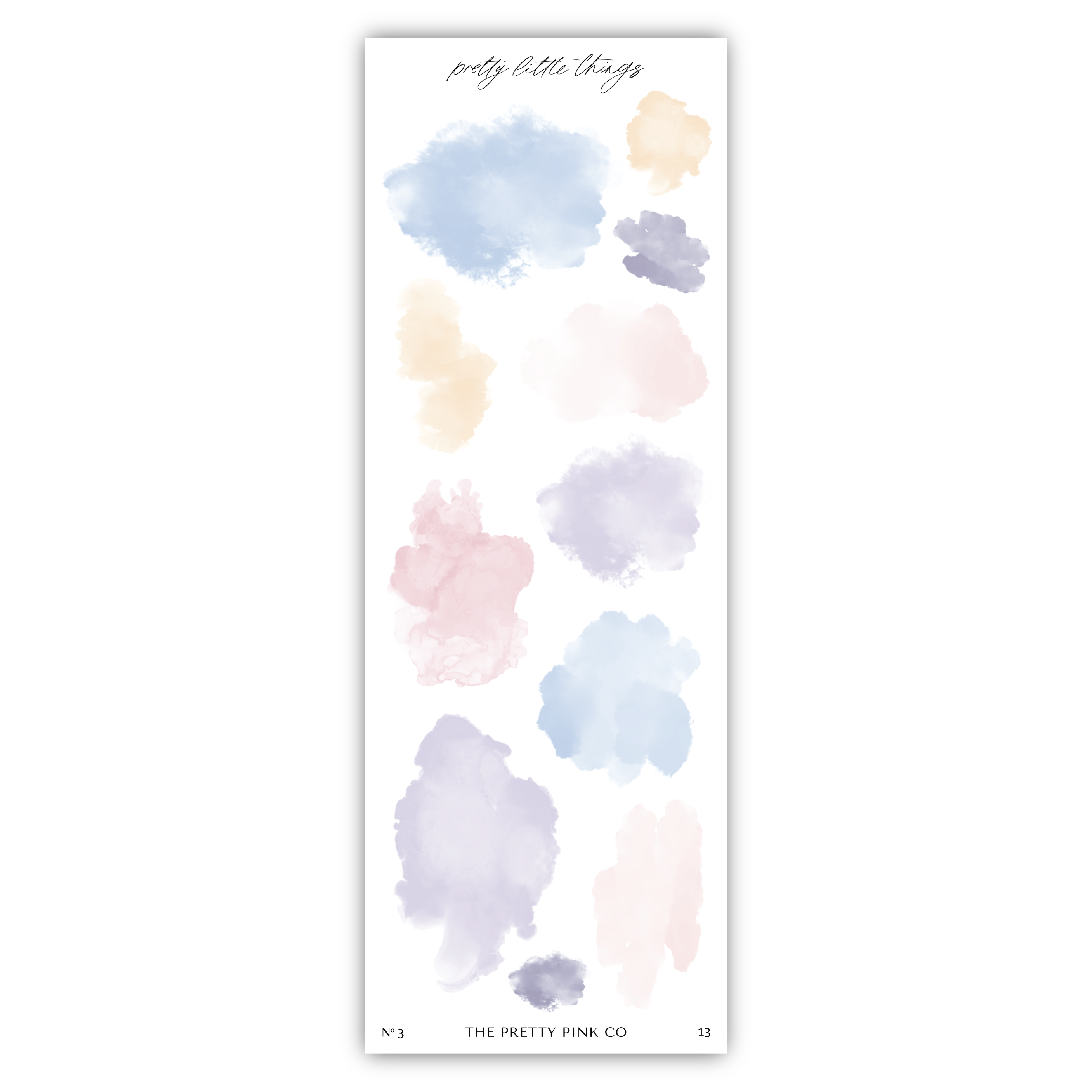 a bookmark with watercolor clouds on it