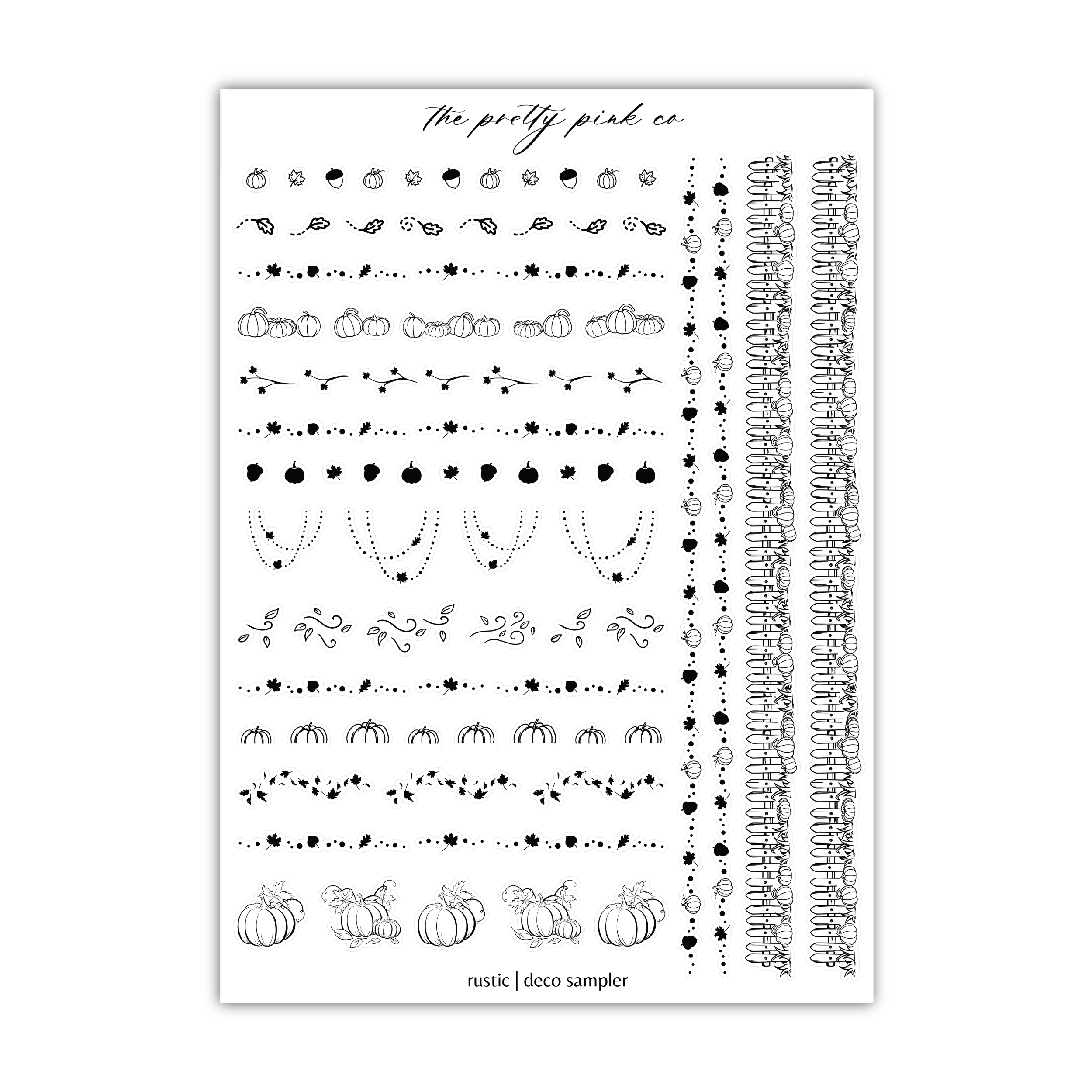 a sheet of clear stickers with black dots and pumpkins