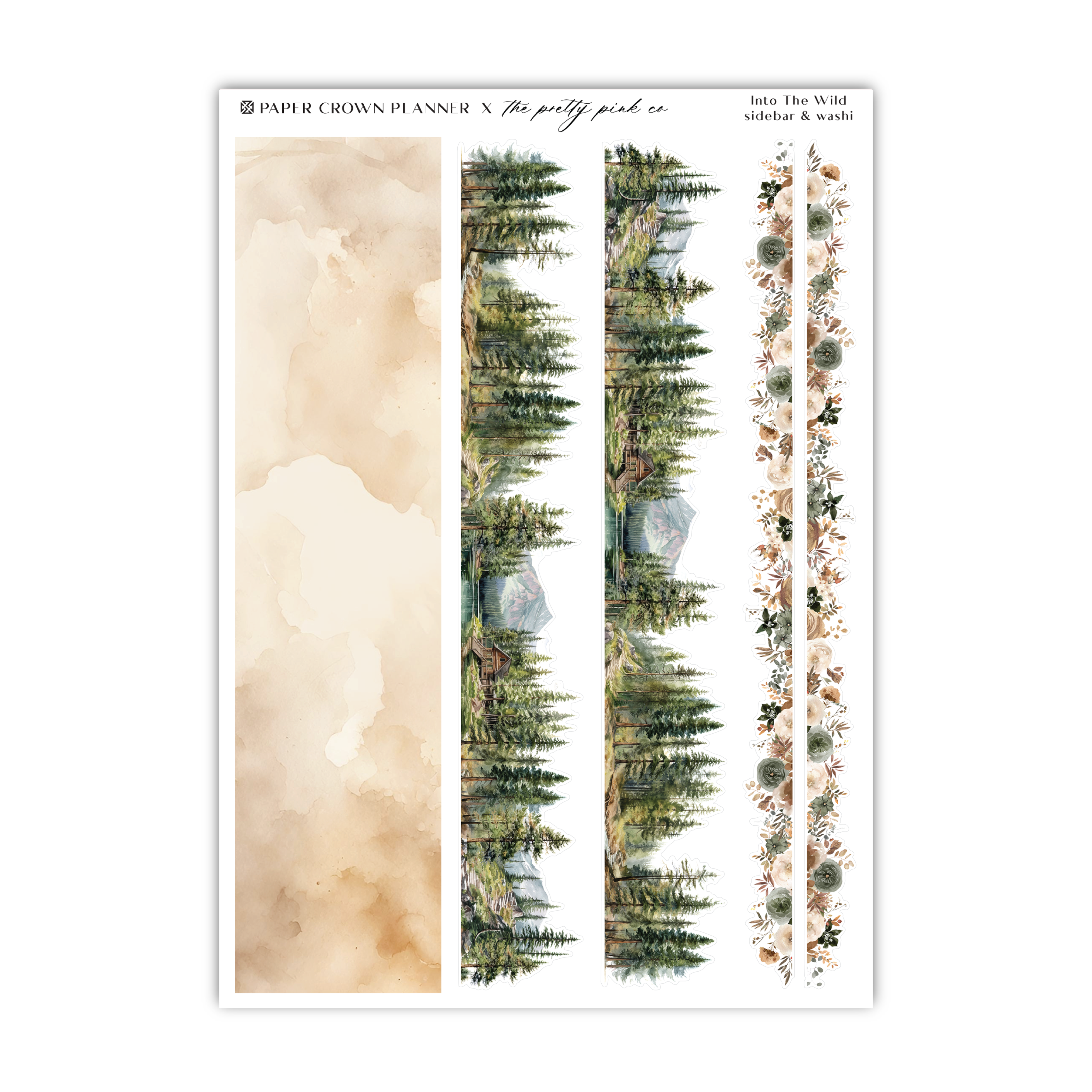 a sheet of watercolor paper with trees on it