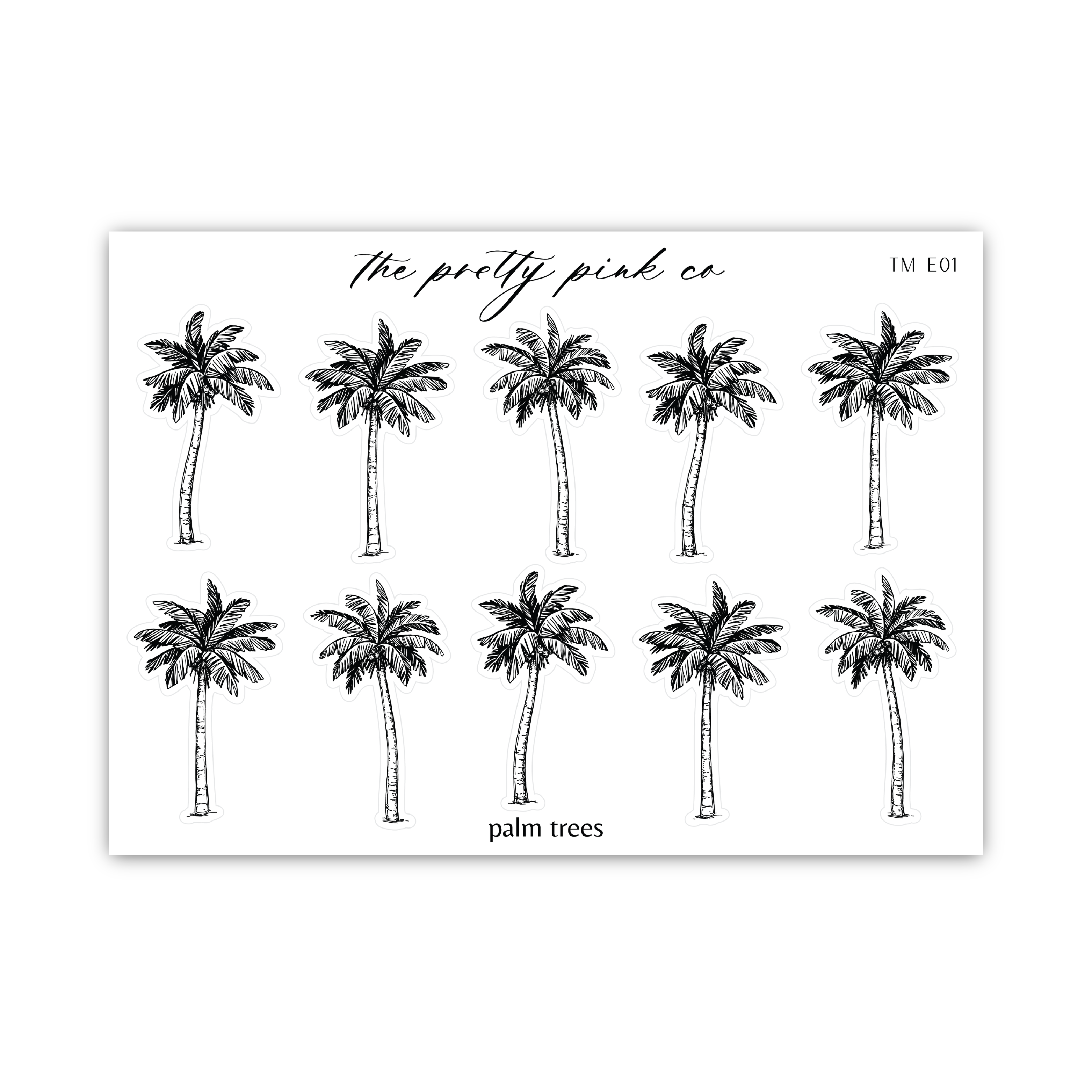 a palm tree sticker on a white background