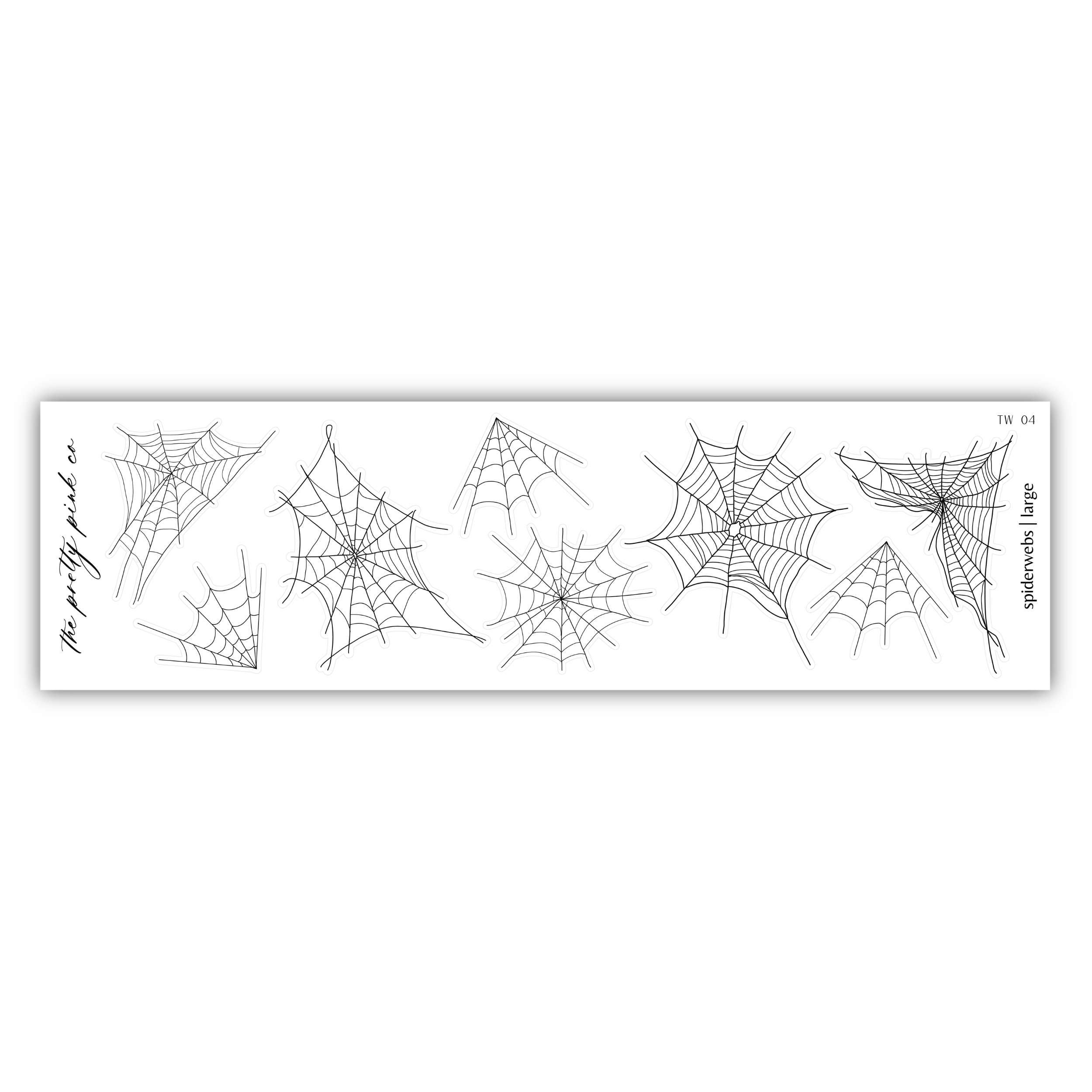 a drawing of spider webs on a white background