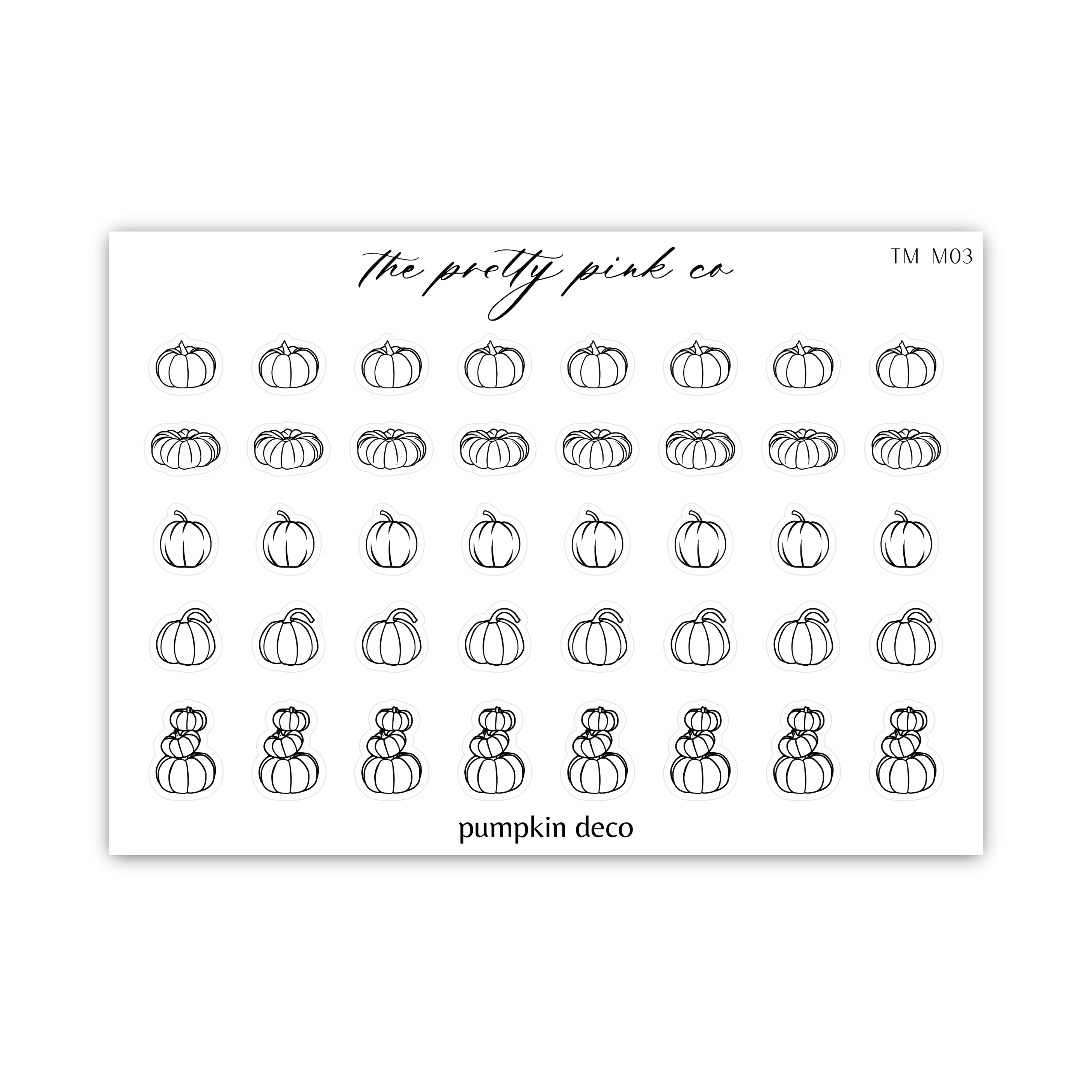 the pumpkin deco planner stickers