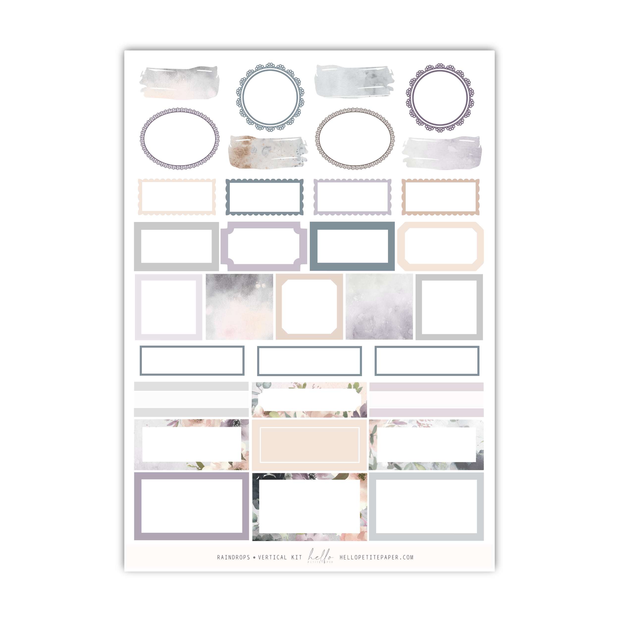 a sheet of paper with a bunch of different frames