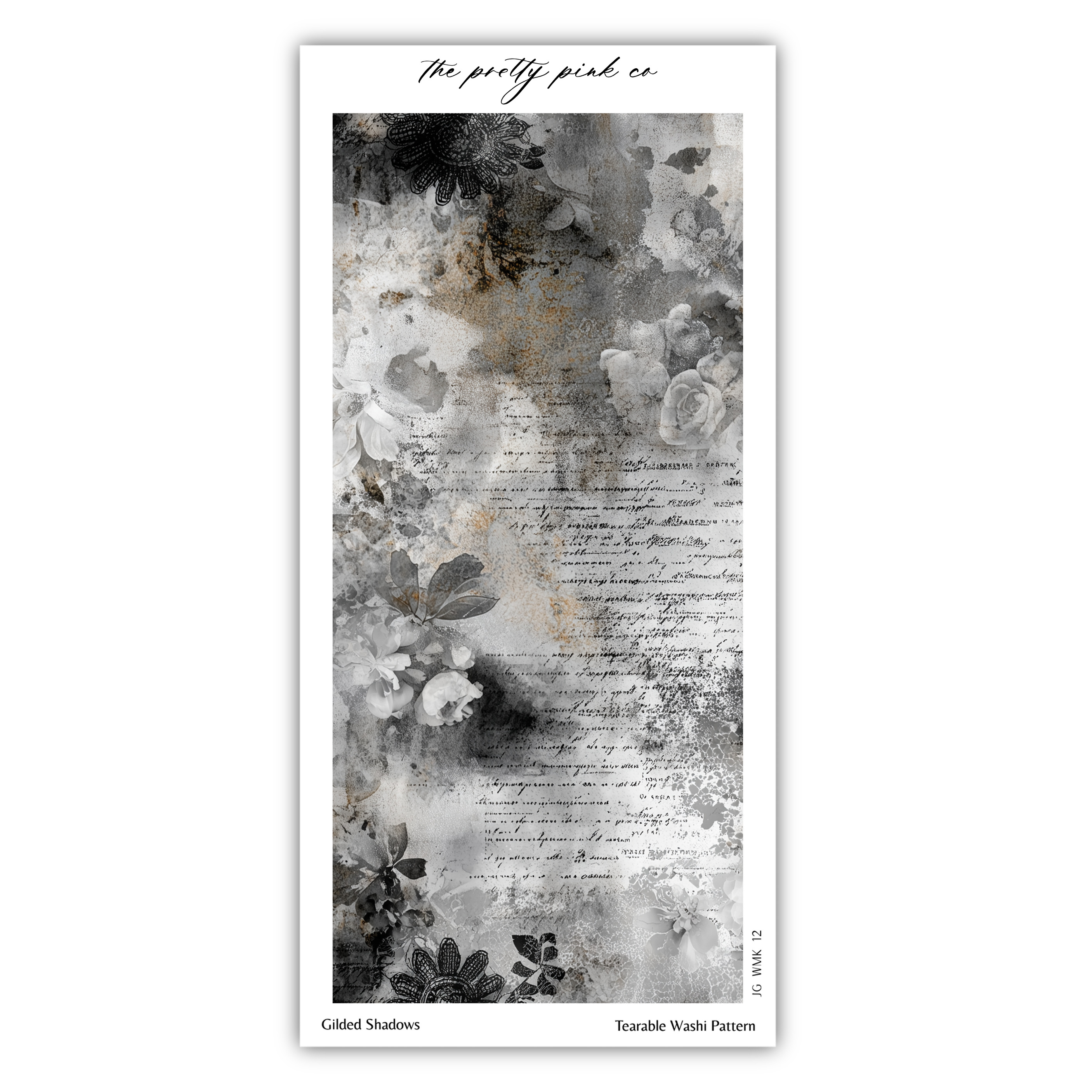 The image is a collage of various text and floral elements, including a textured background with a floral pattern and a handwritten-style text overlay.