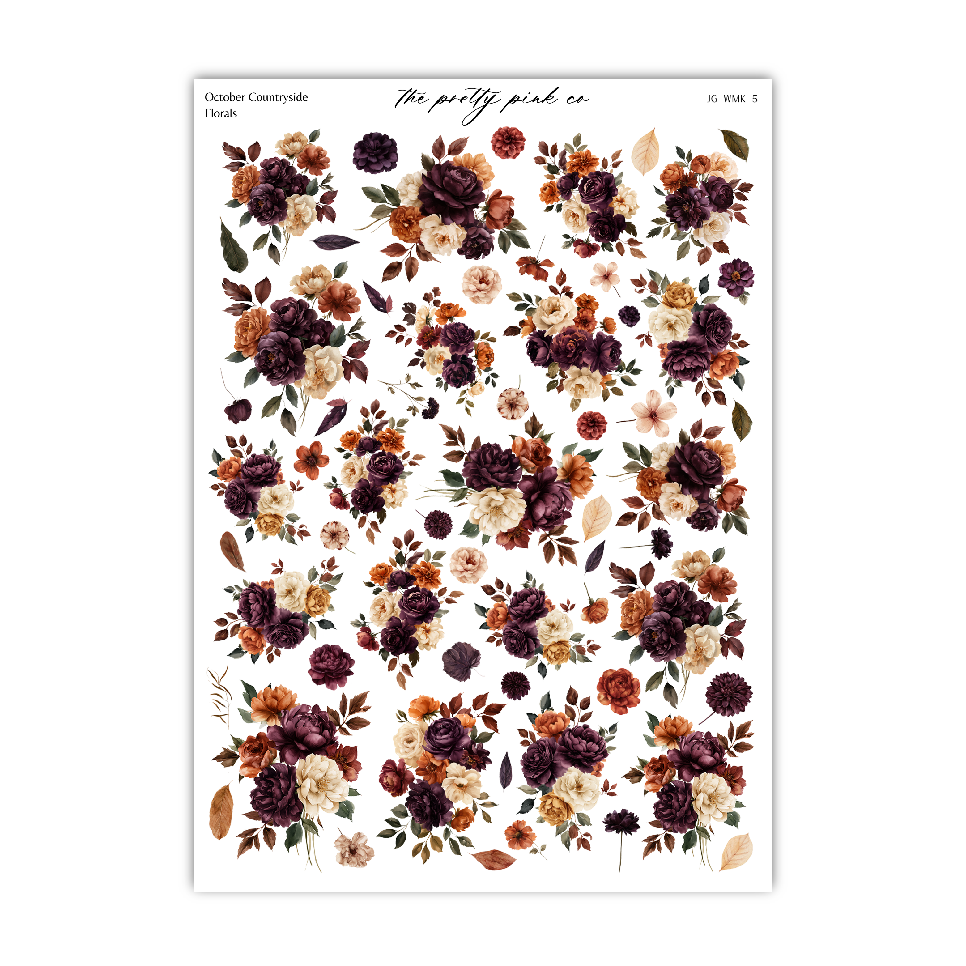 The image is a collage of various floral and autumnal images, including flowers and leaves in different colors such as red, orange, and brown.