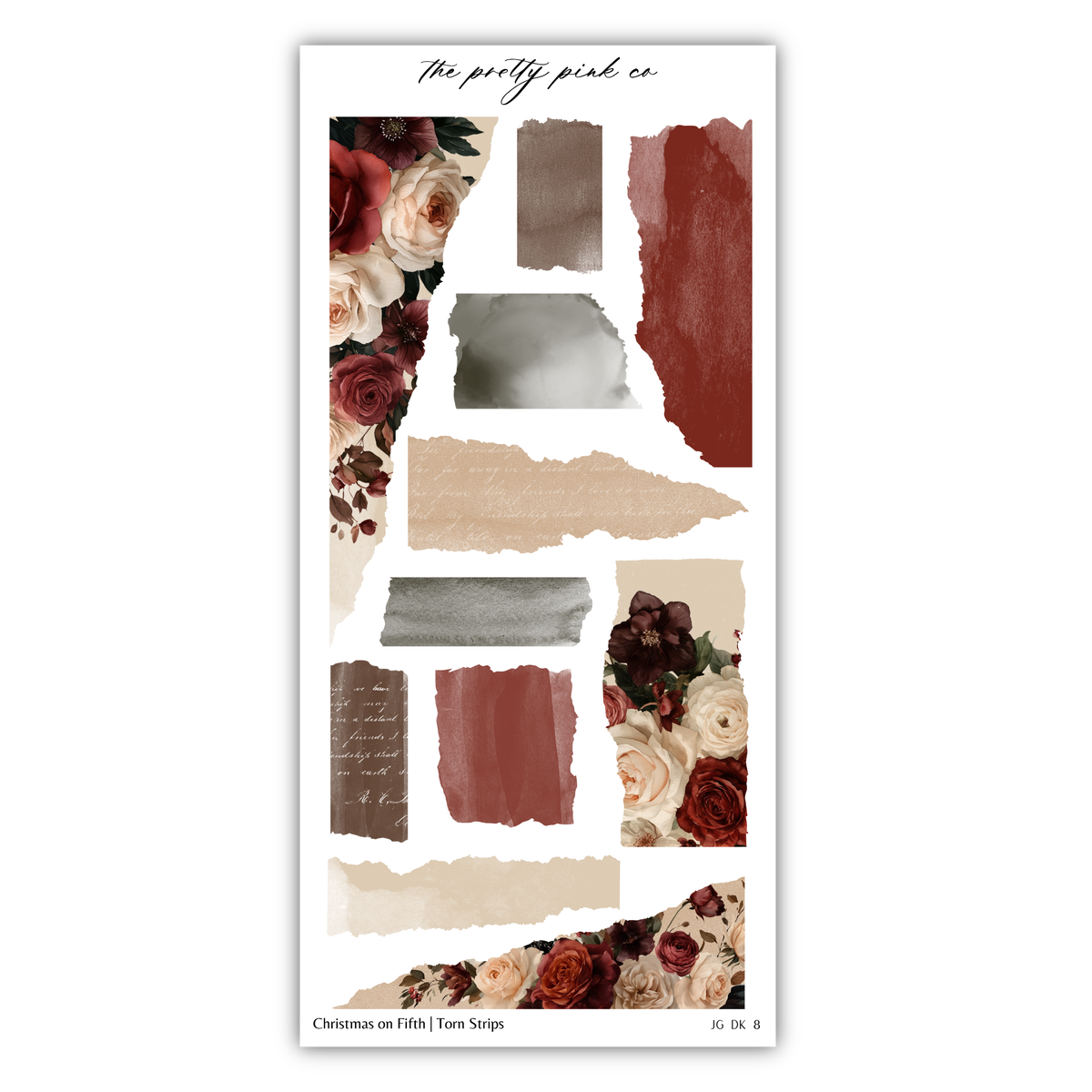 The image is a collage of various floral and abstract elements, including roses, leaves, and splatters of color. The collage appears to be a creative and artistic representation of different textures and patterns.
