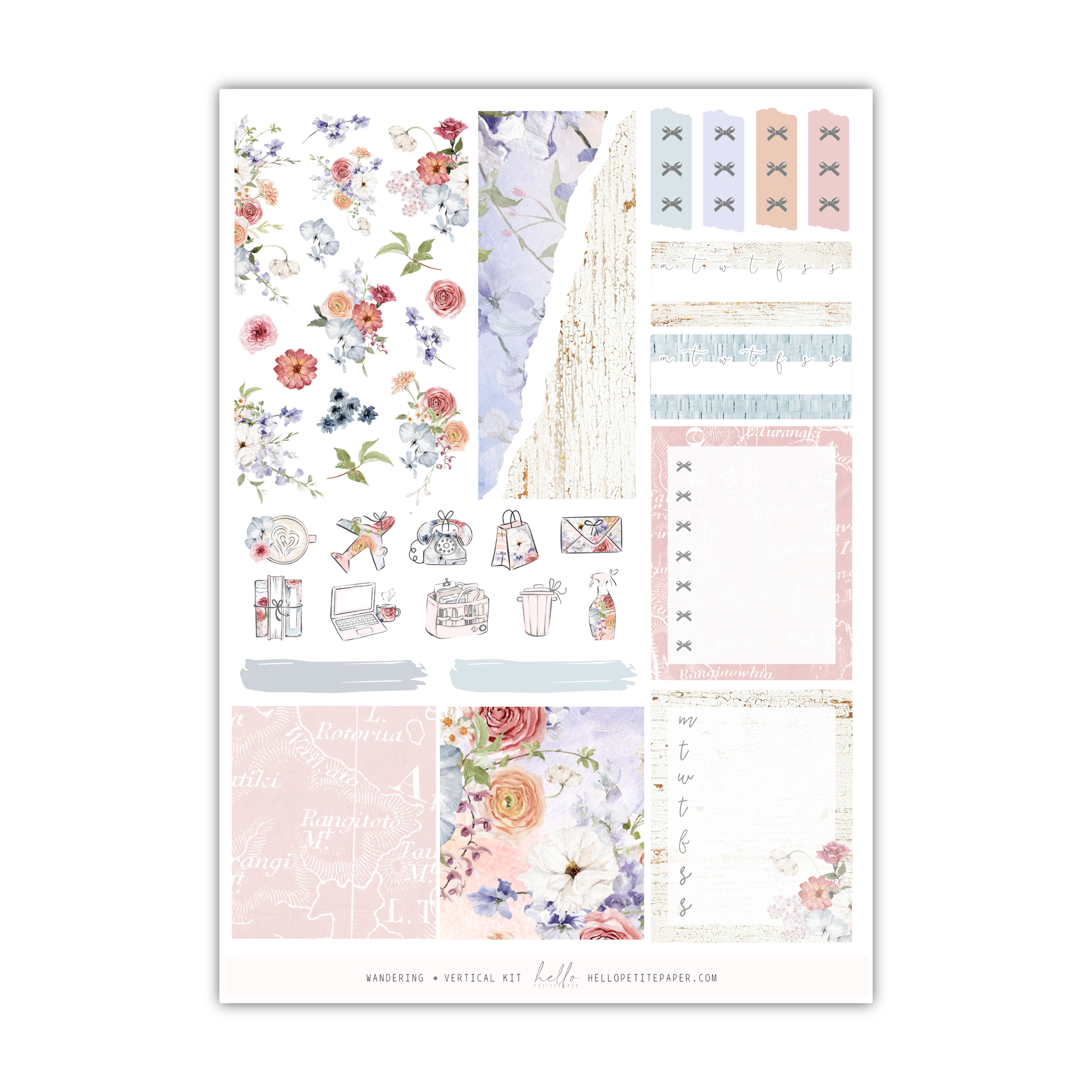 a variety of stickers with flowers on them
