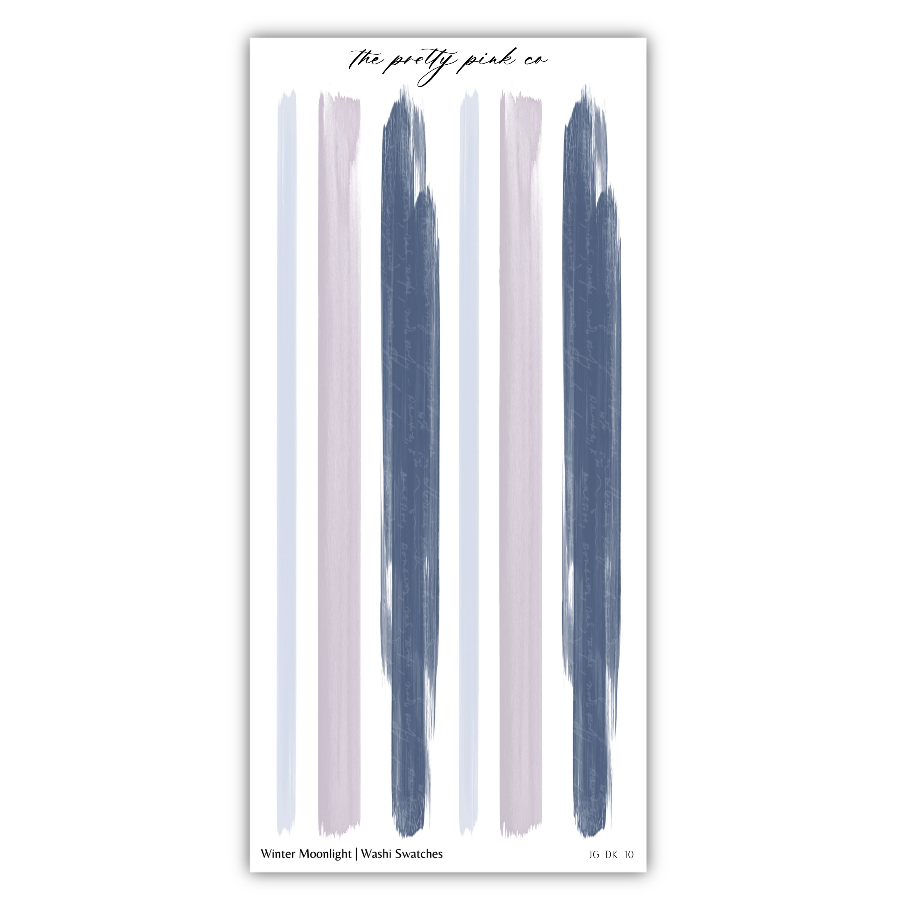 The image is a collage of various brush strokes in different colors, including shades of blue, purple, and pink.