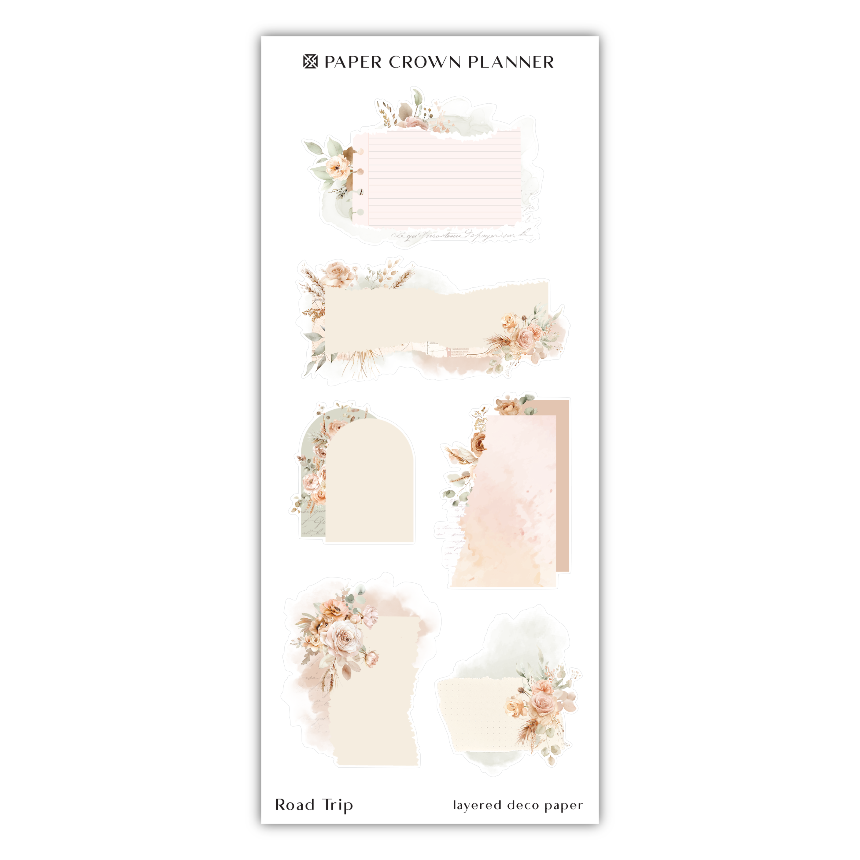 paper crown planner stickers with flowers