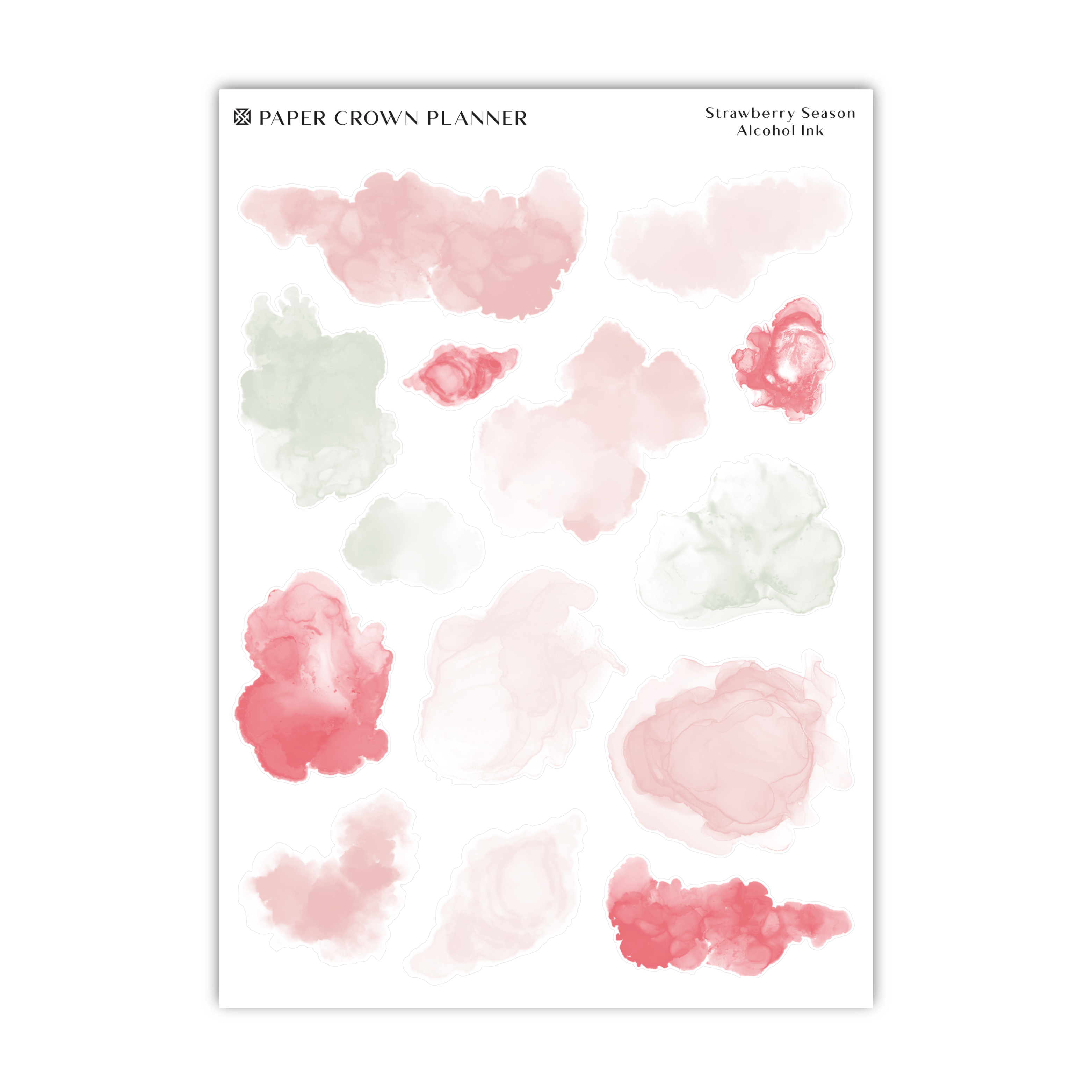 a sheet of pink and green watercolor paint