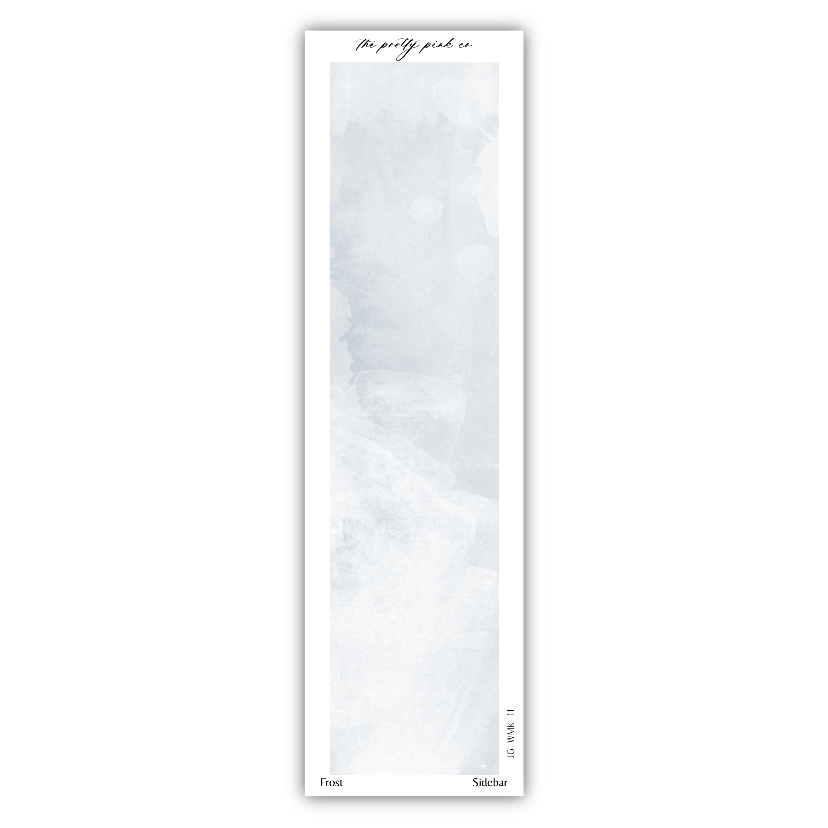 a white bookmark with a watercolor painting on it