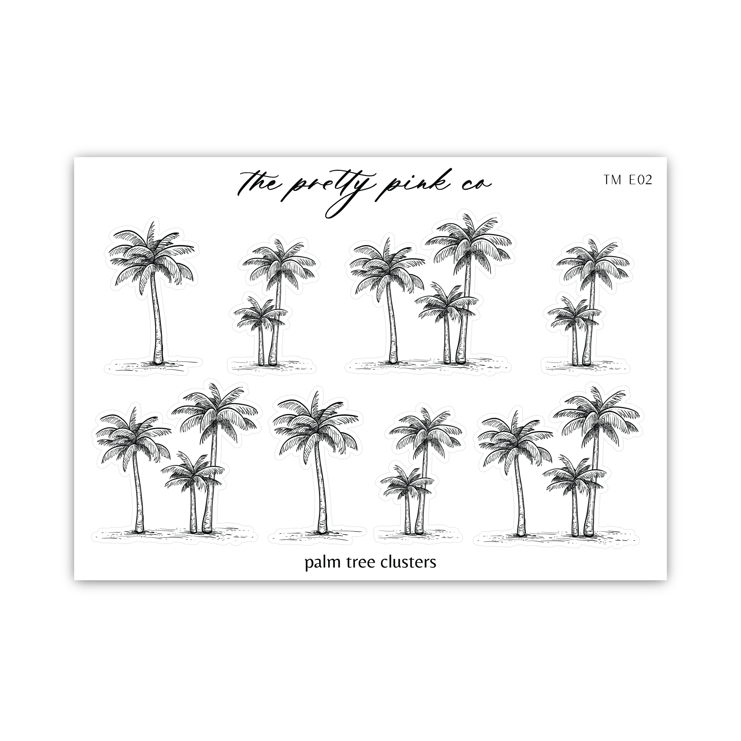 palm tree stickers on a white background