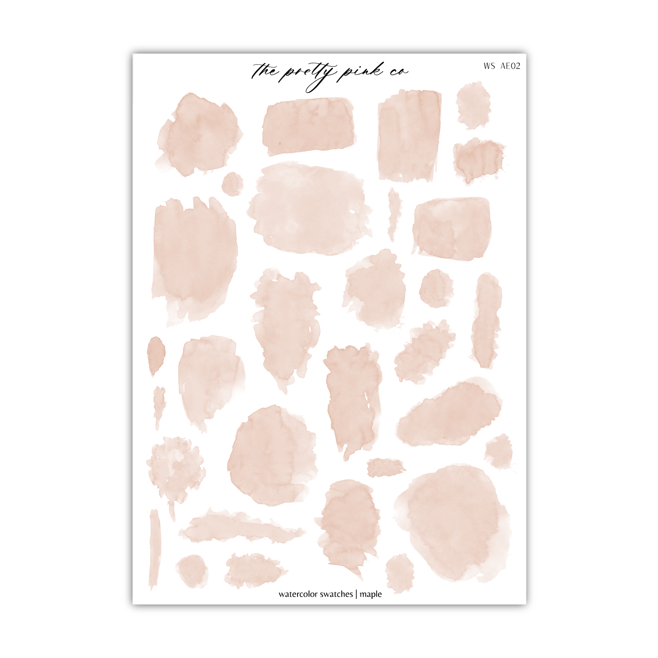 a sheet of pink watercolor paint on a white background