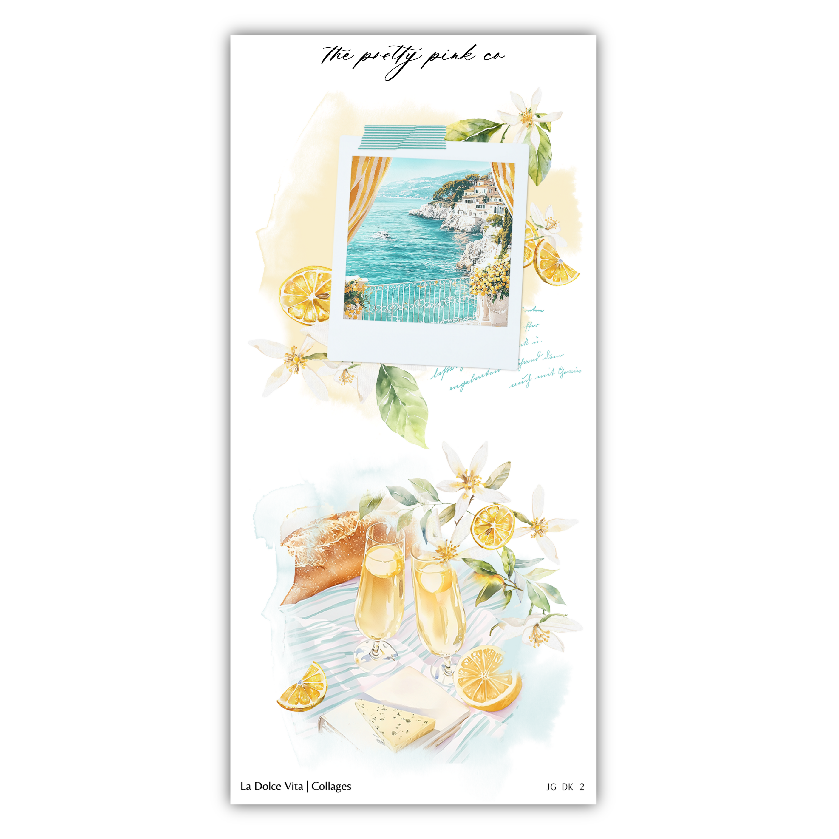 a card with a picture of a window and lemons