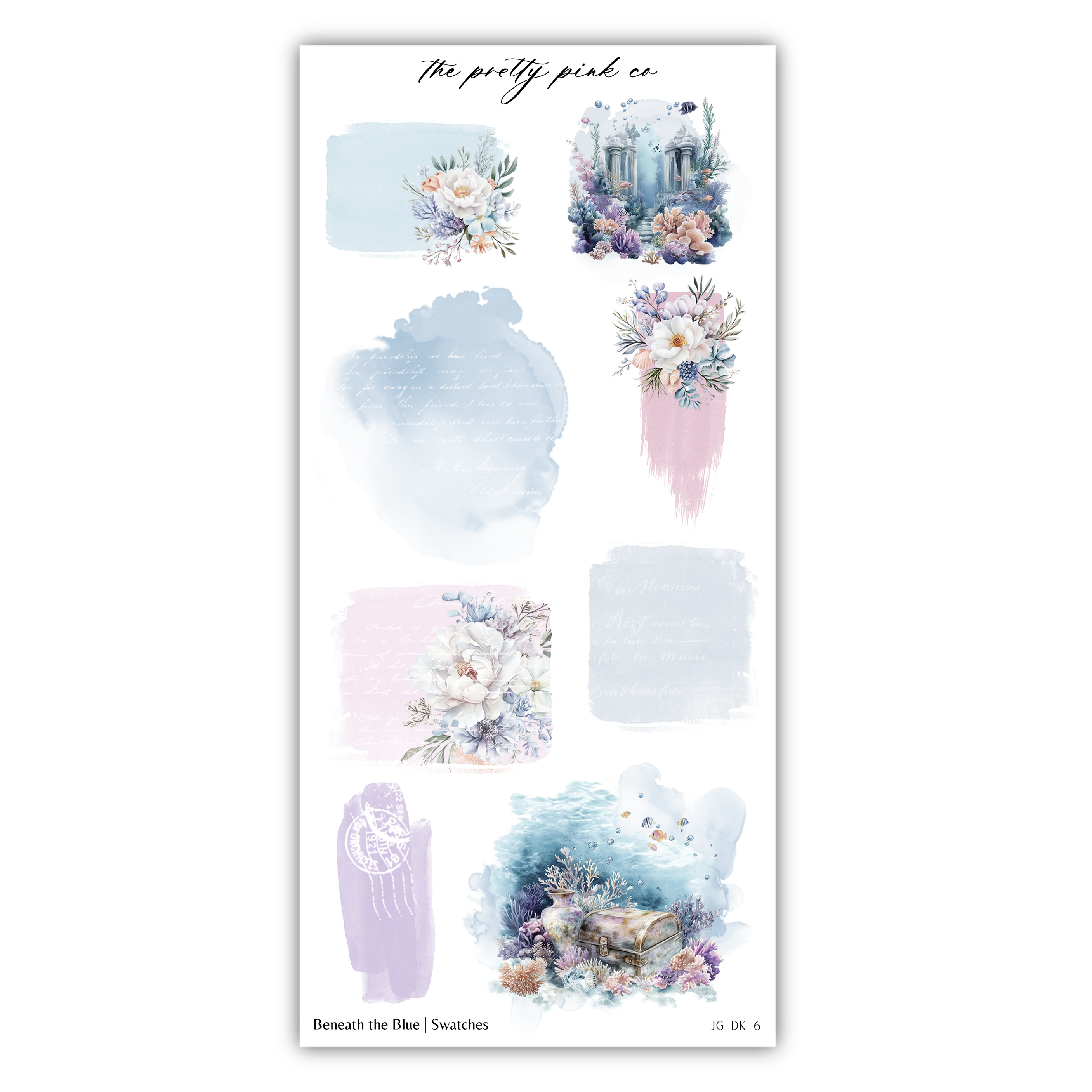a sticker sheet with a bunch of flowers on it