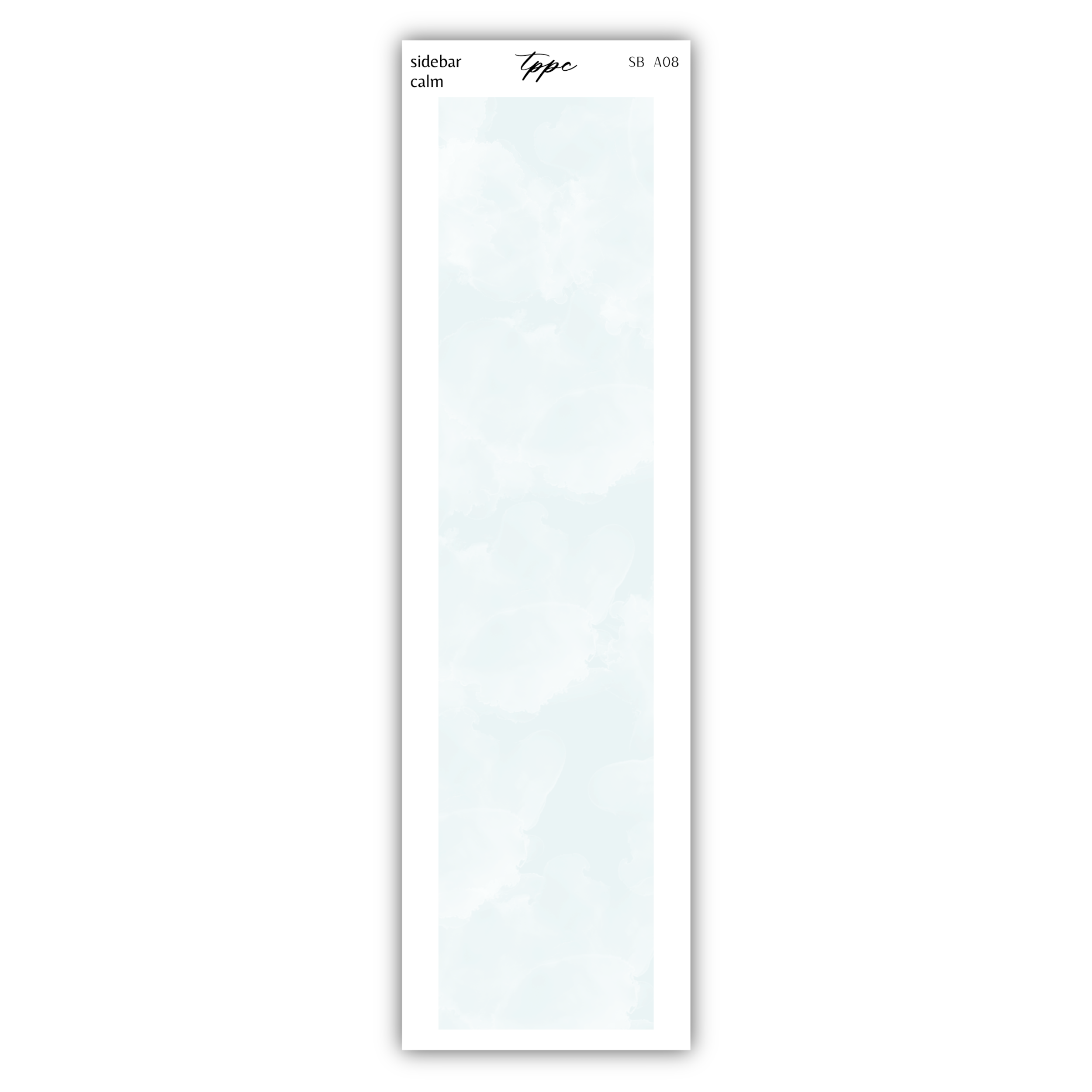 a white bookmark with a white background