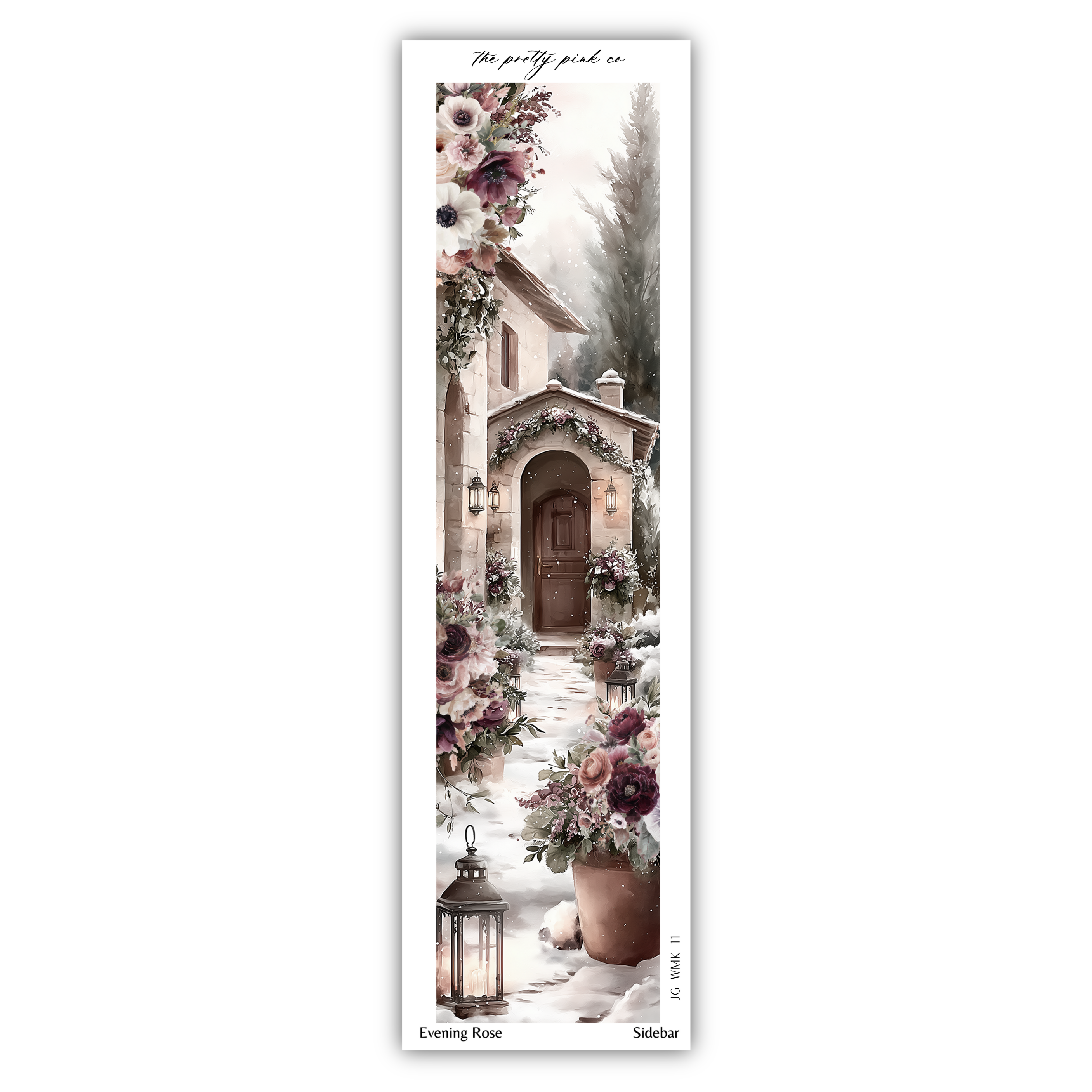 a charming, rustic house nestled amidst a lush garden, with a path leading up to the door. The house is adorned with an array of flowers and plants, creating a picturesque and serene scene.