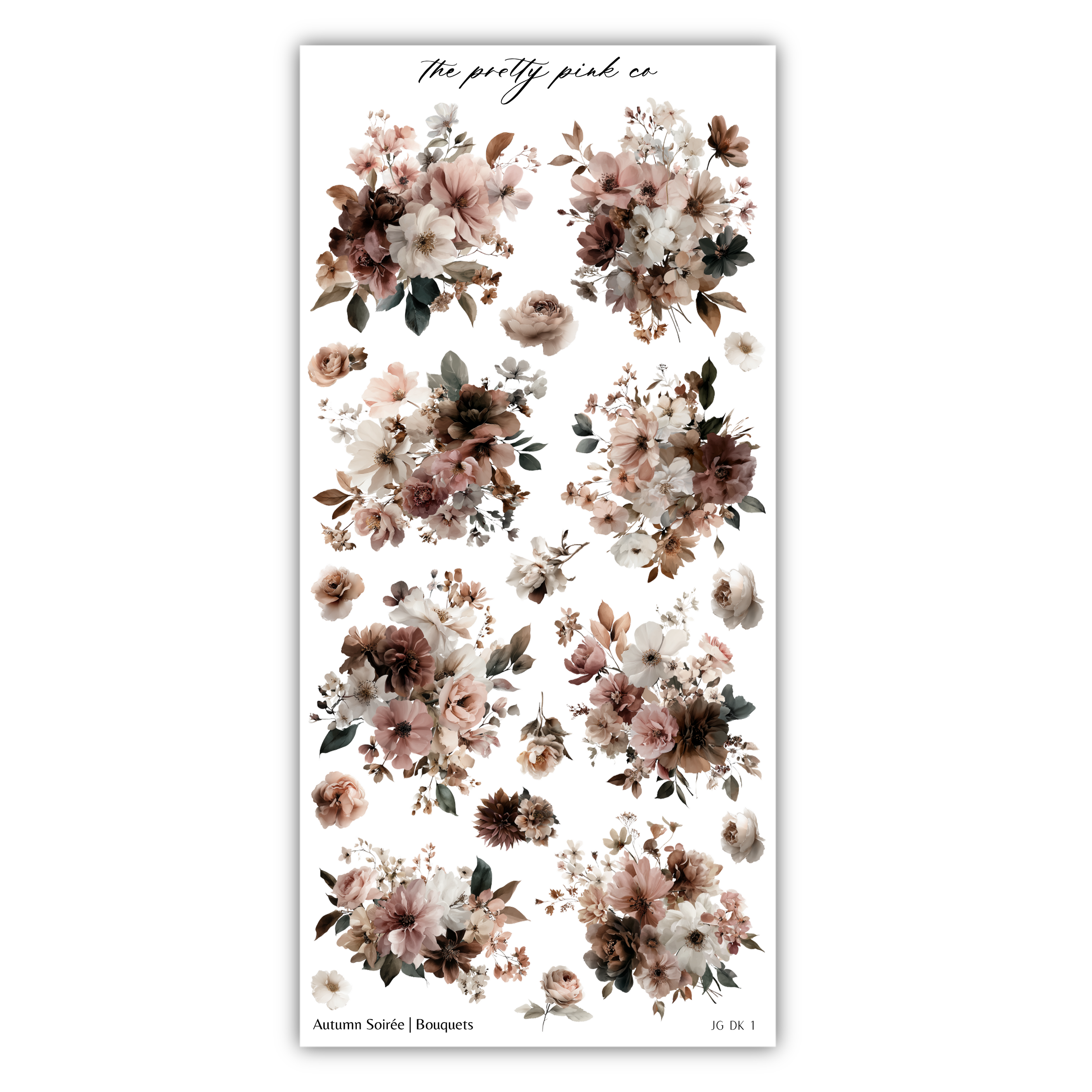 a collection of floral arrangements, including various types of flowers and foliage, arranged in a visually appealing manner.