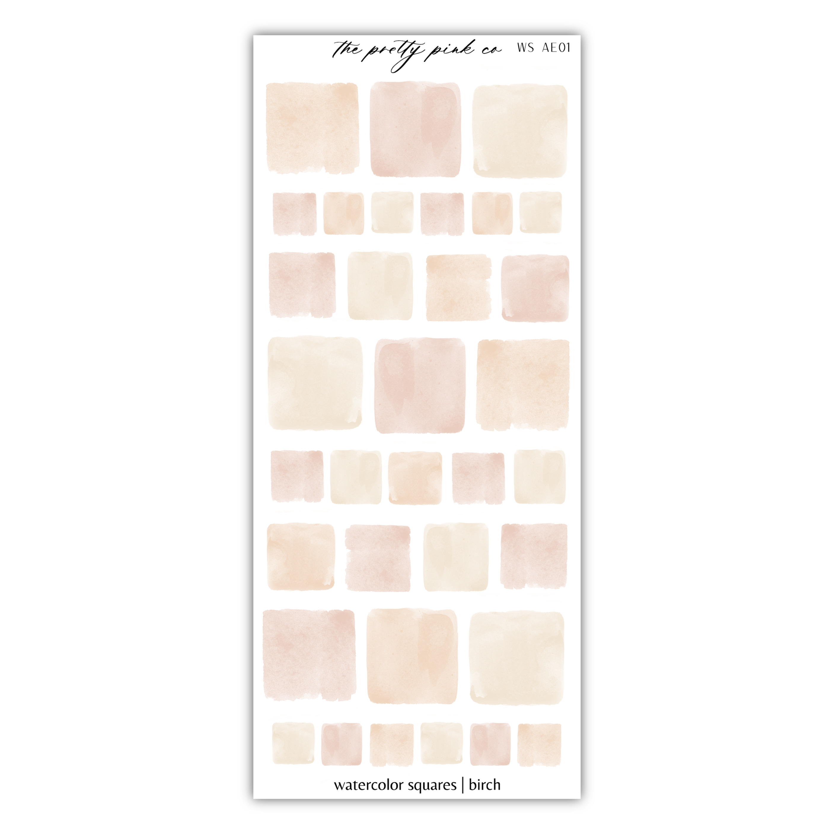 a sticker of watercolor squares on a white background