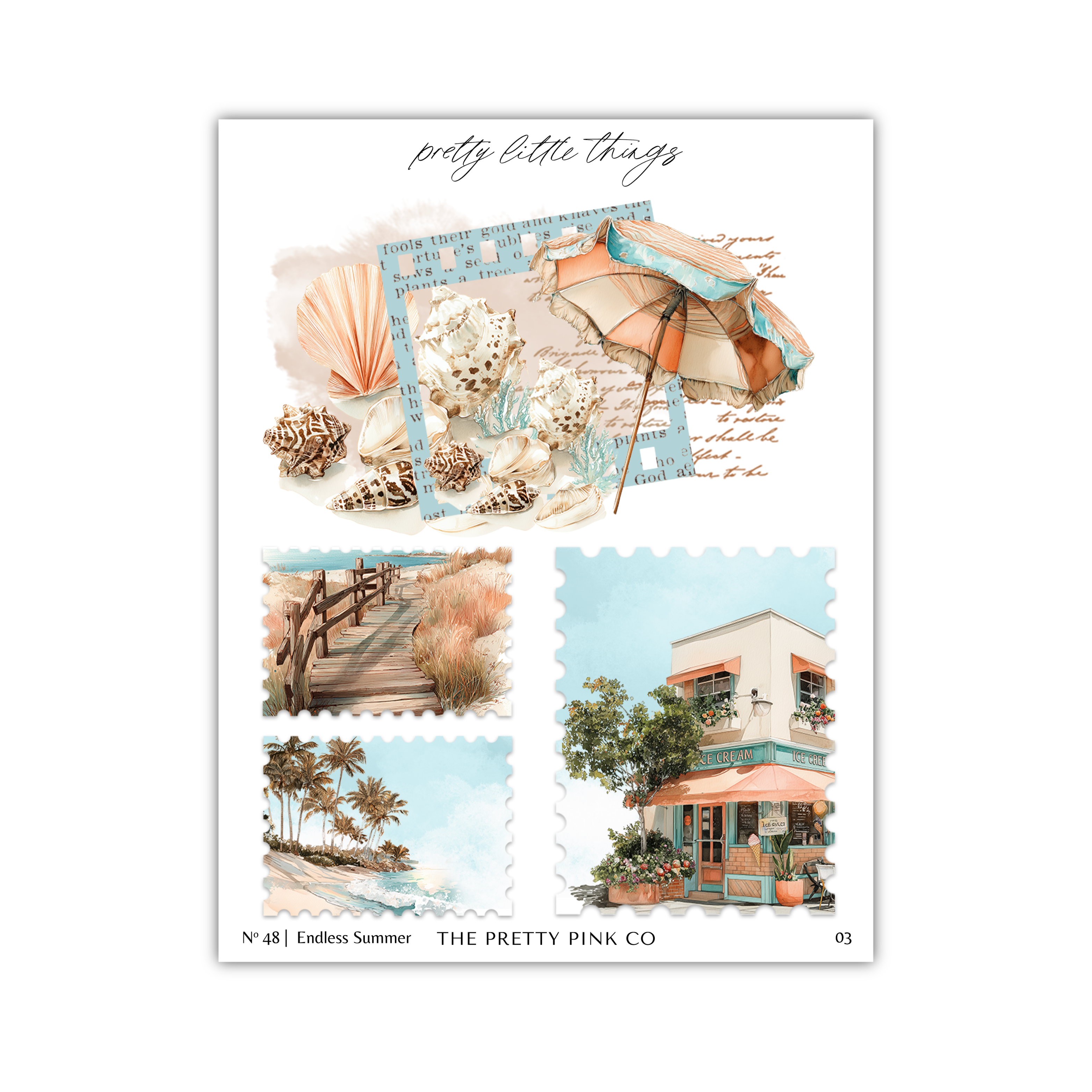 The image is a collage of four different scenes, including a beach, a tropical island, a building, and a tropical landscape.