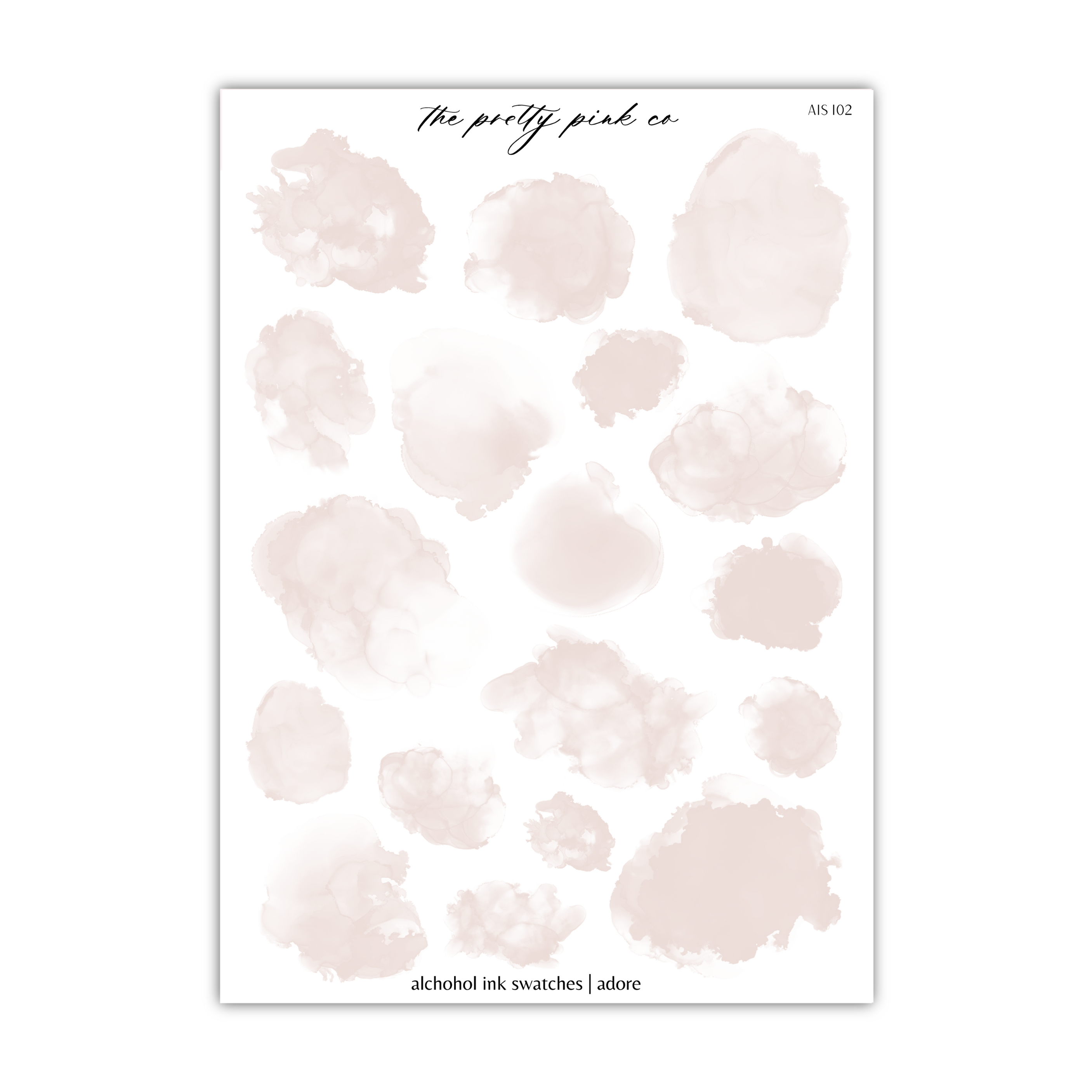 a sheet of pink watercolor on a white background