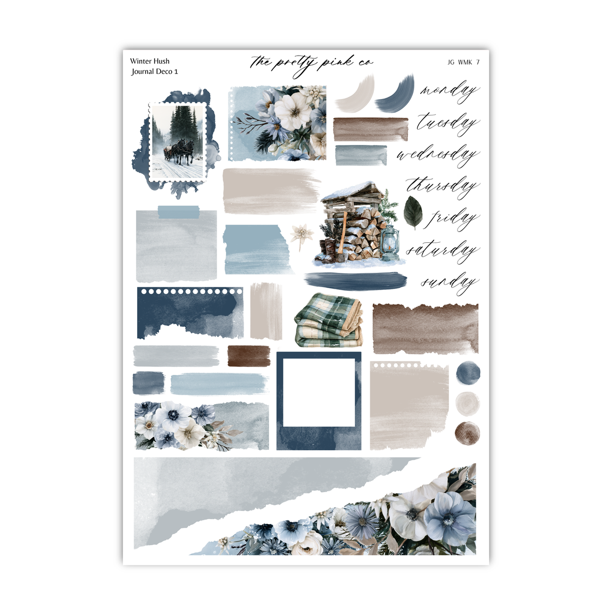The image is a collage of various elements, including floral and abstract designs, text, and shapes, arranged in a visually appealing manner.