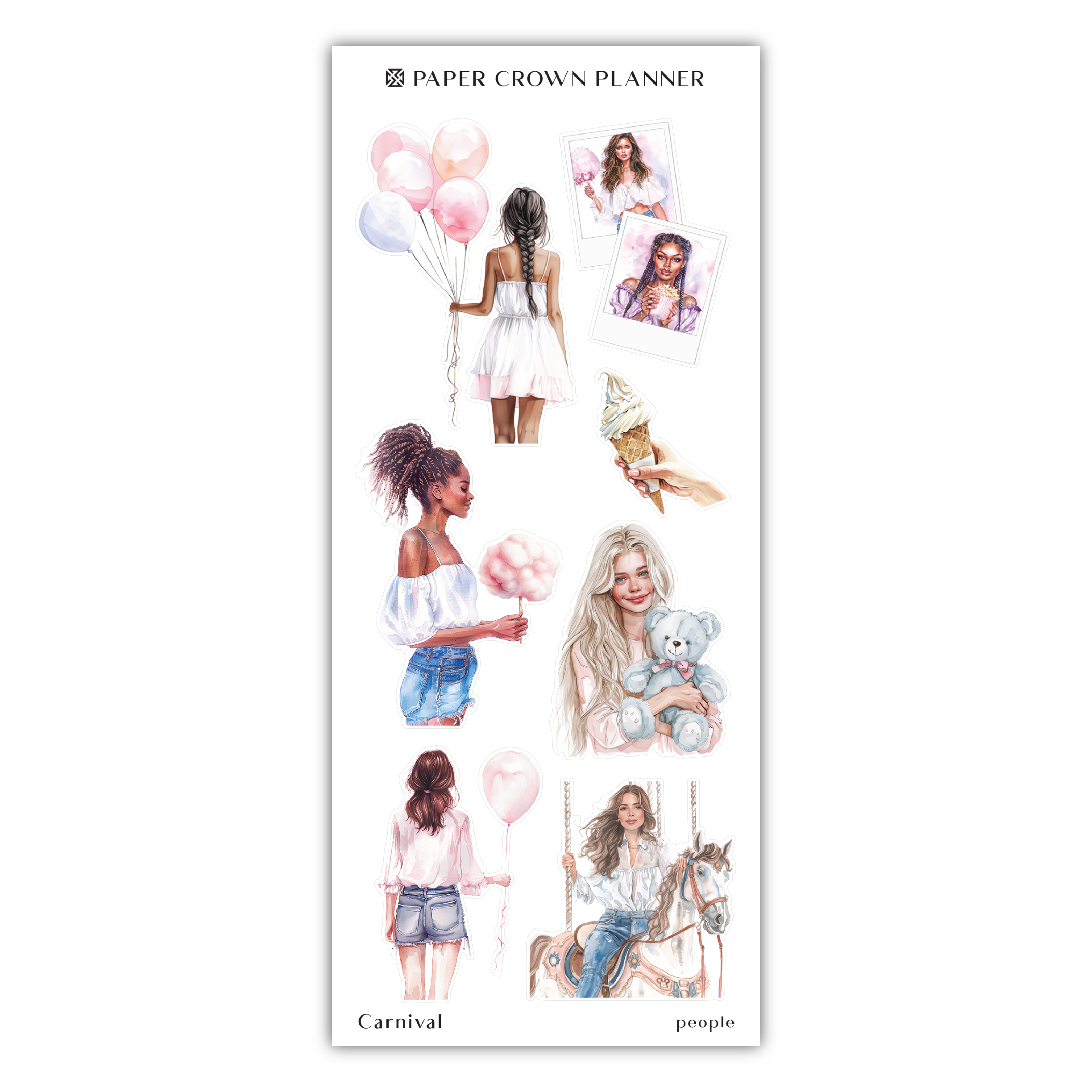 a sticker sheet with different images of women