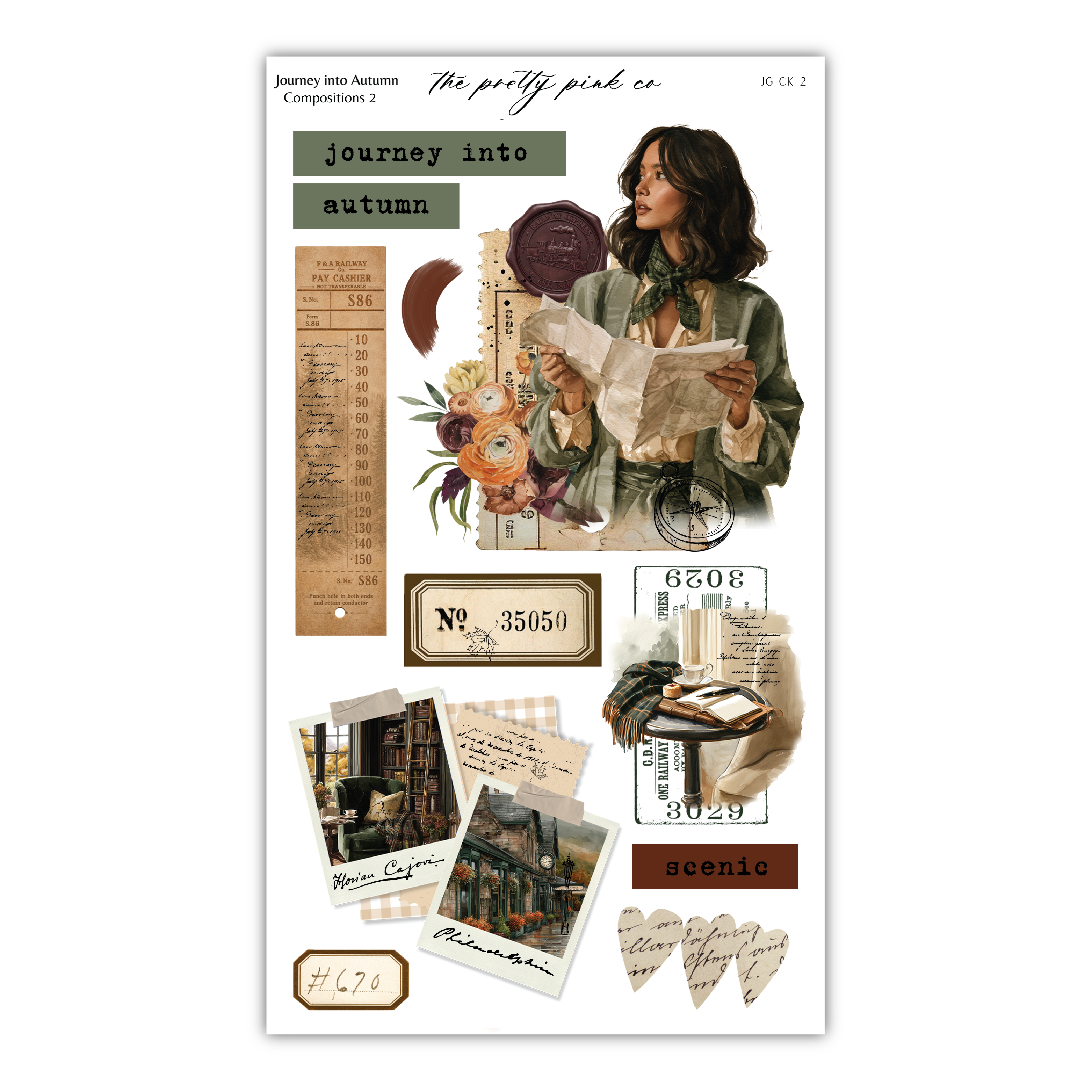 The image is a collage of various elements, including a woman reading a book, a clock, a map, and other decorative items, all arranged in a visually appealing manner.