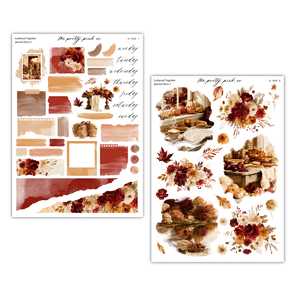 a collage of various autumn-themed elements, including flowers, leaves, and other seasonal decorations. The collage is divided into two sections, with the left side featuring a larger image and the right side containing smaller images. The collage showcases the beauty and diversity of autumn, with its warm colors and natural elements.