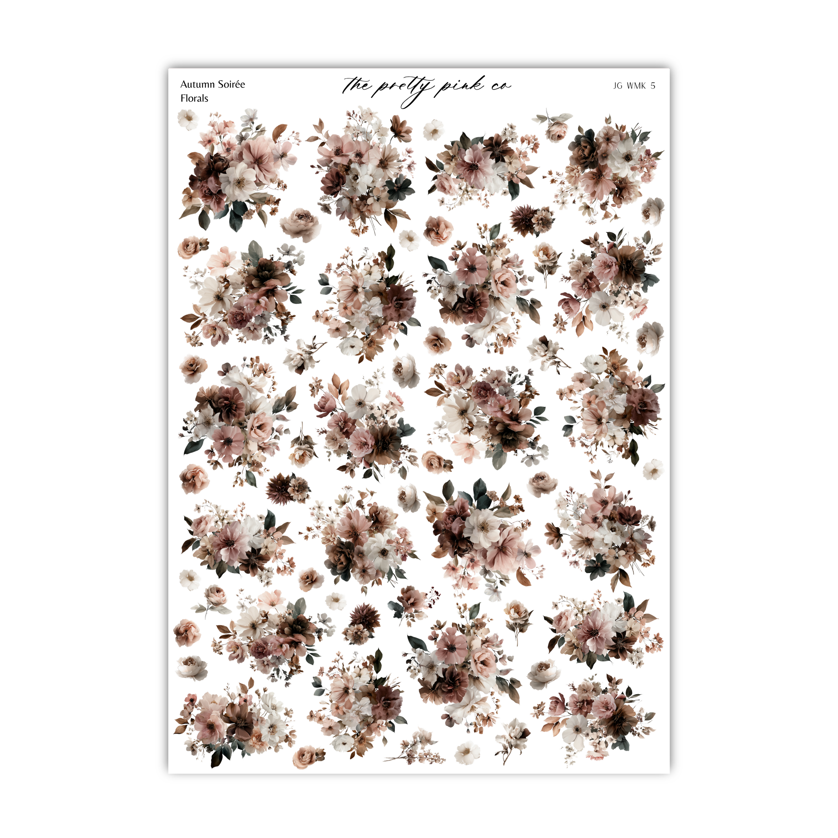 a collage of various floral images, including different types of flowers and foliage, arranged in a grid-like pattern.