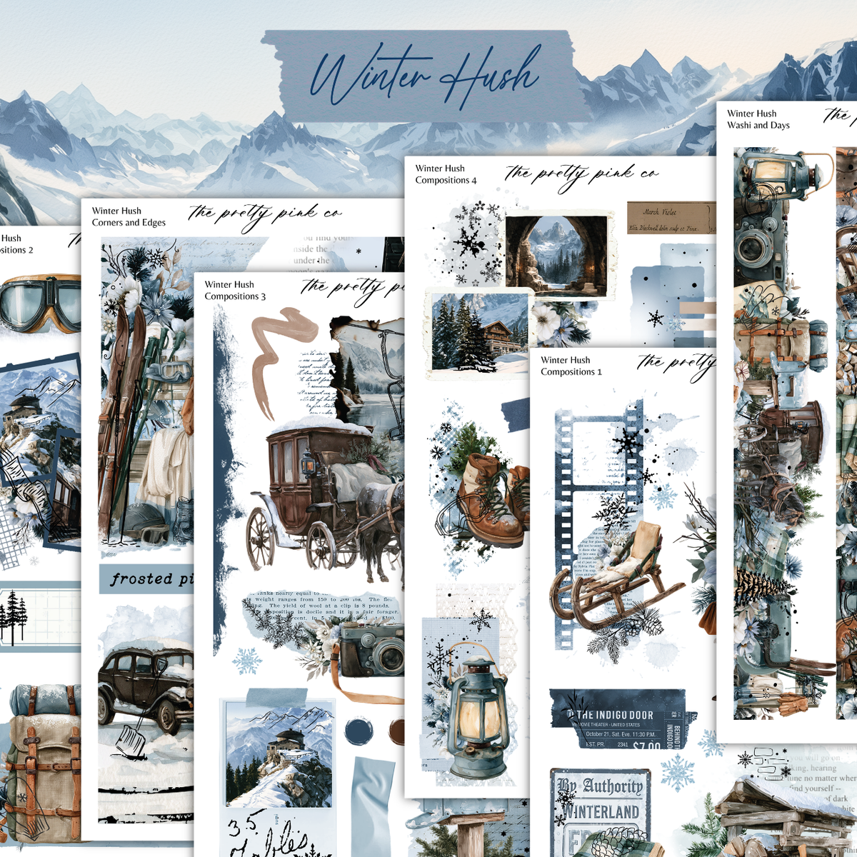 a collage of photos of winter travel