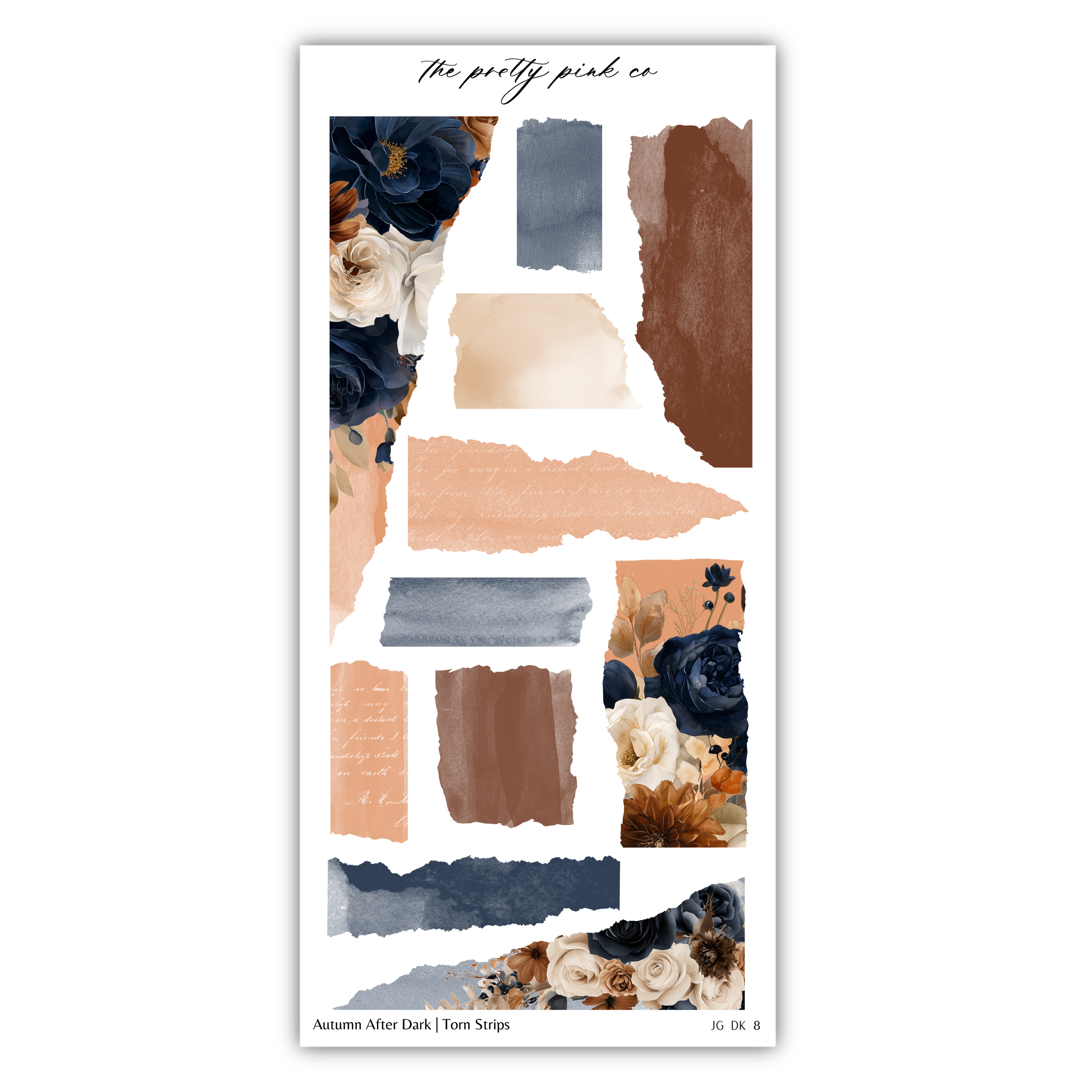 The image is a collage of various abstract shapes and patterns, including floral elements and textured textures.