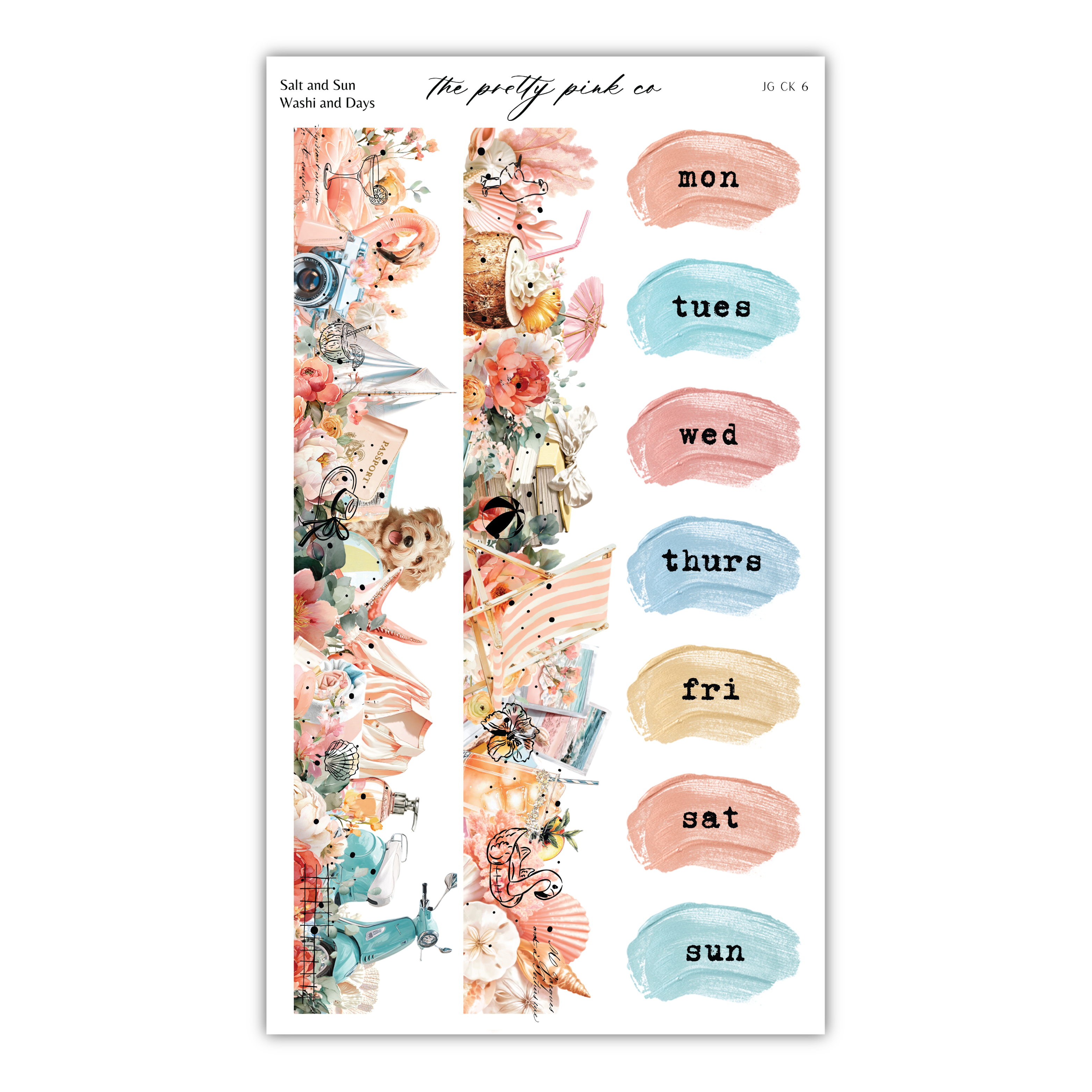 The image is a collage of various colorful and whimsical images, including flowers, birds, and other nature-inspired elements. The collage is divided into different sections, each representing a day of the week, with each section featuring a different color and a corresponding word. The words include mon', 'tues', 'wed', 'thurs', 'fri', and sat', which are used to describe the images in each section.