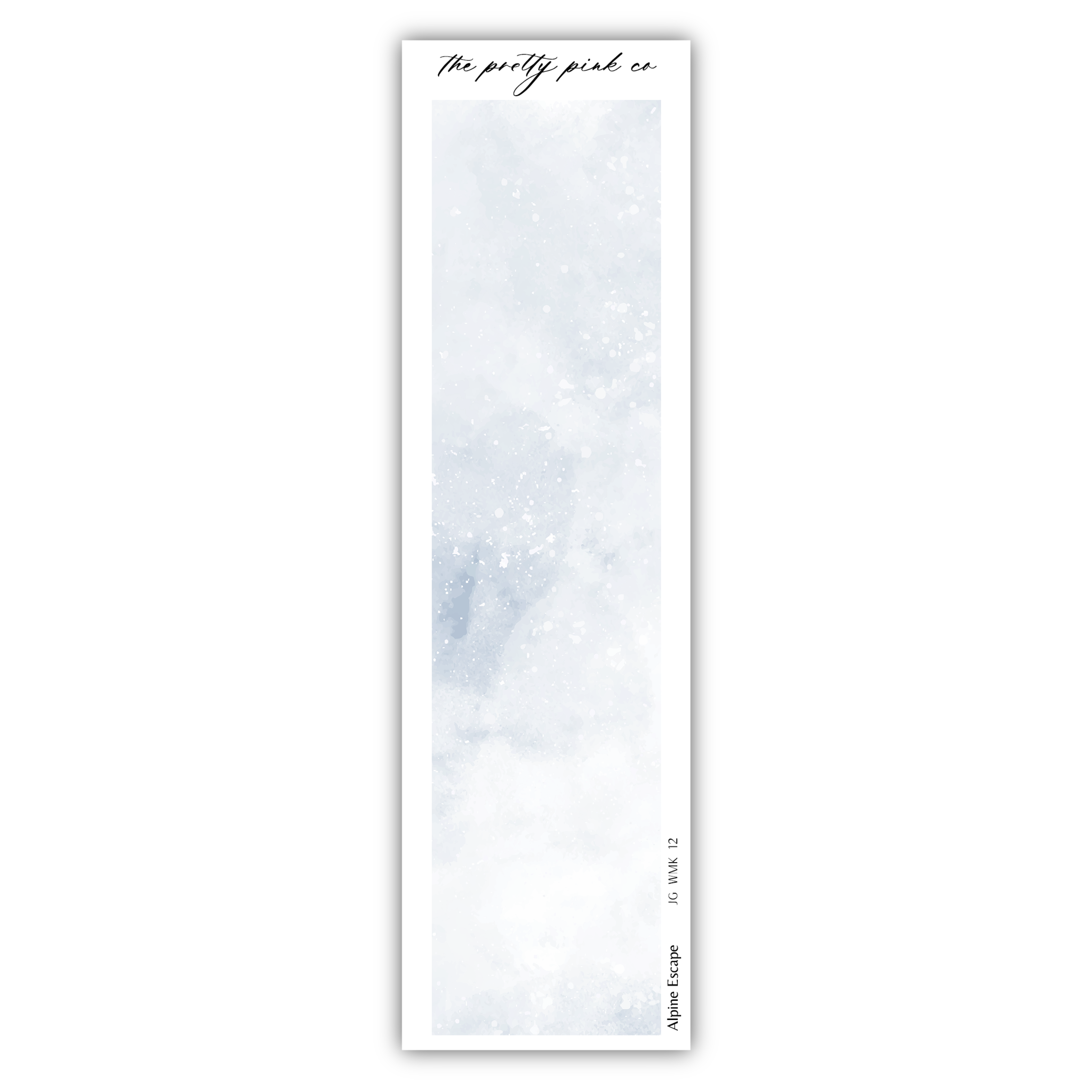 a white bookmark with a watercolor background