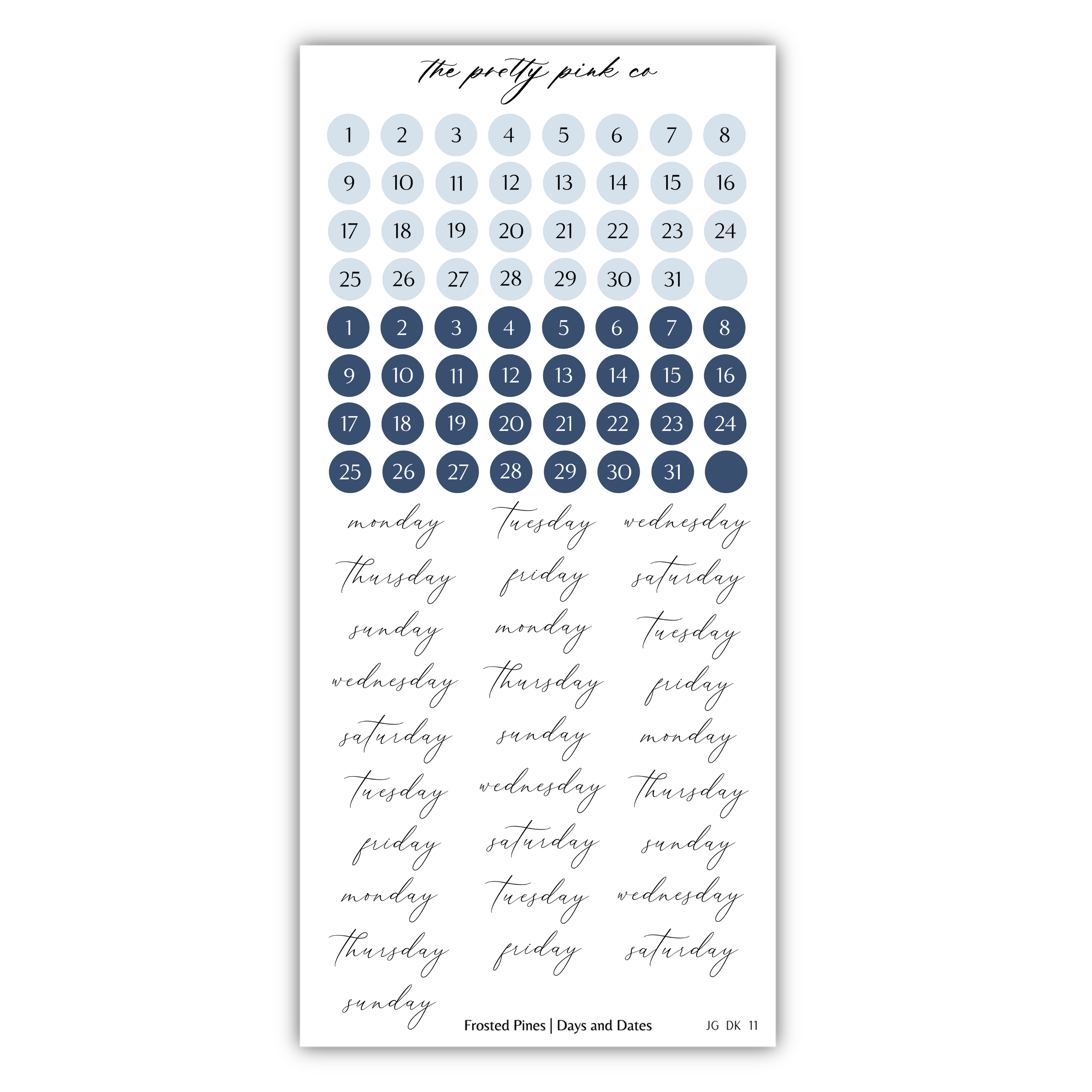 The image is a calendar with a blue background and white text. The calendar displays the days of the week and dates for each day.