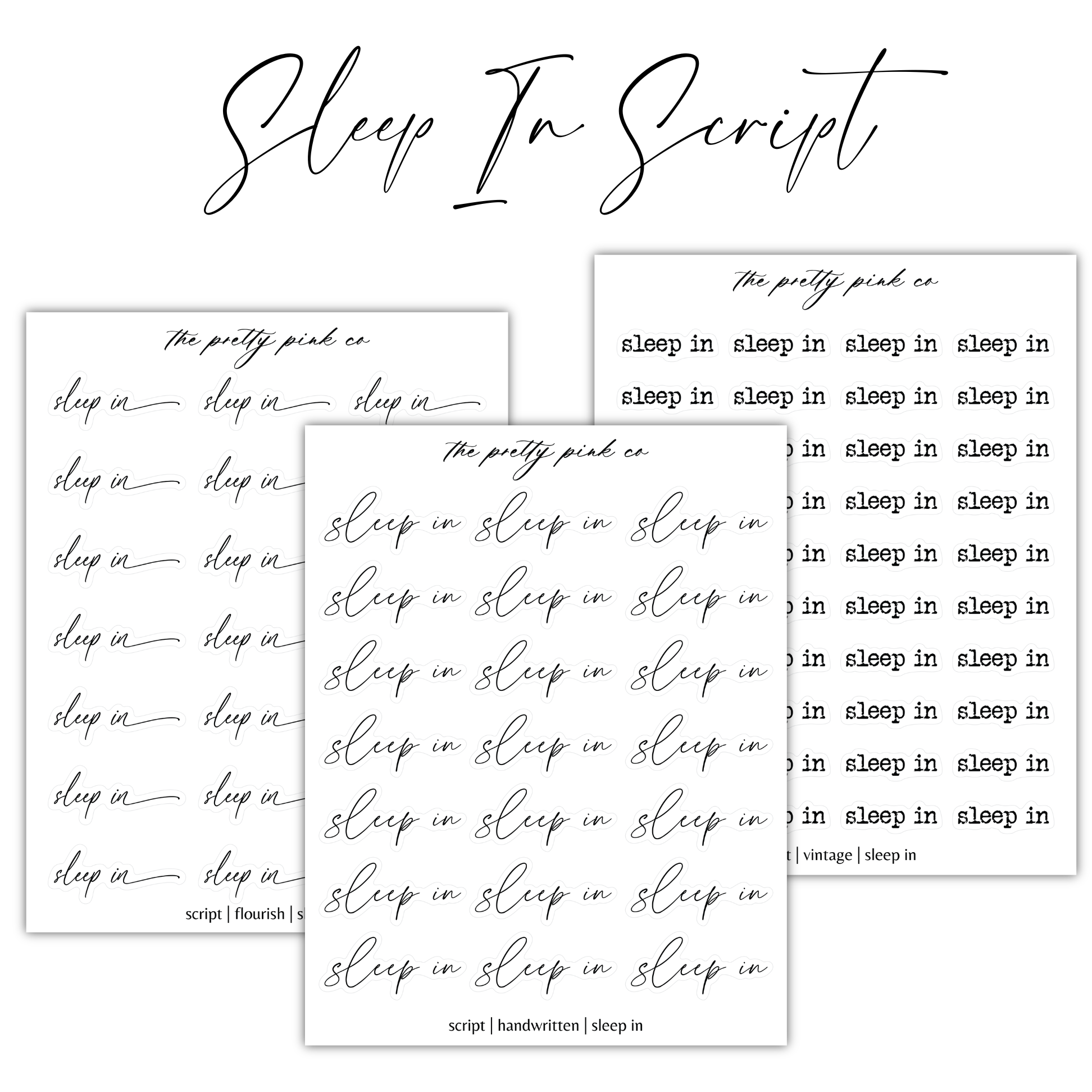 a set of three handwriting samples with cursive writing
