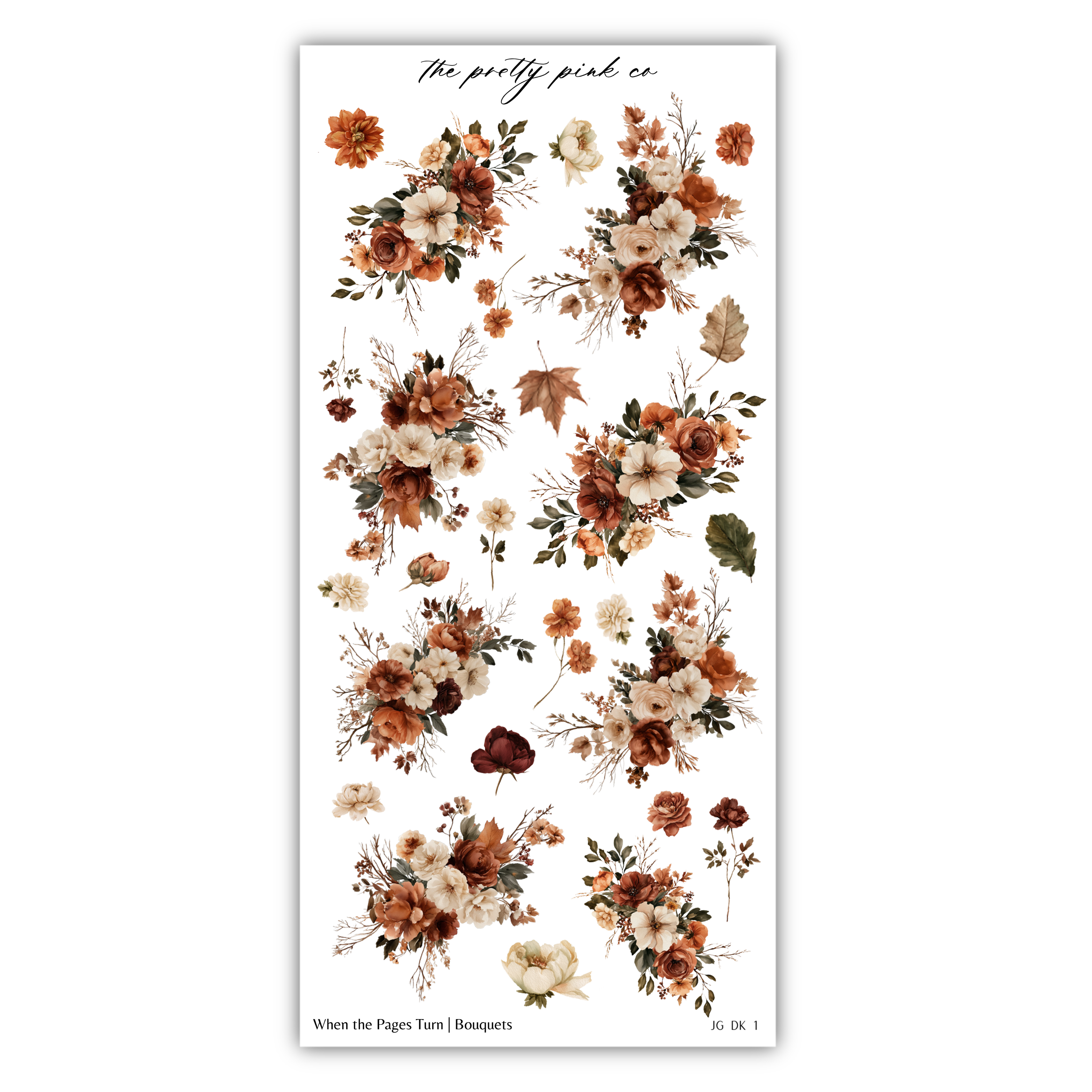 a collection of floral arrangements, including various types of flowers and leaves, arranged in a visually appealing manner.