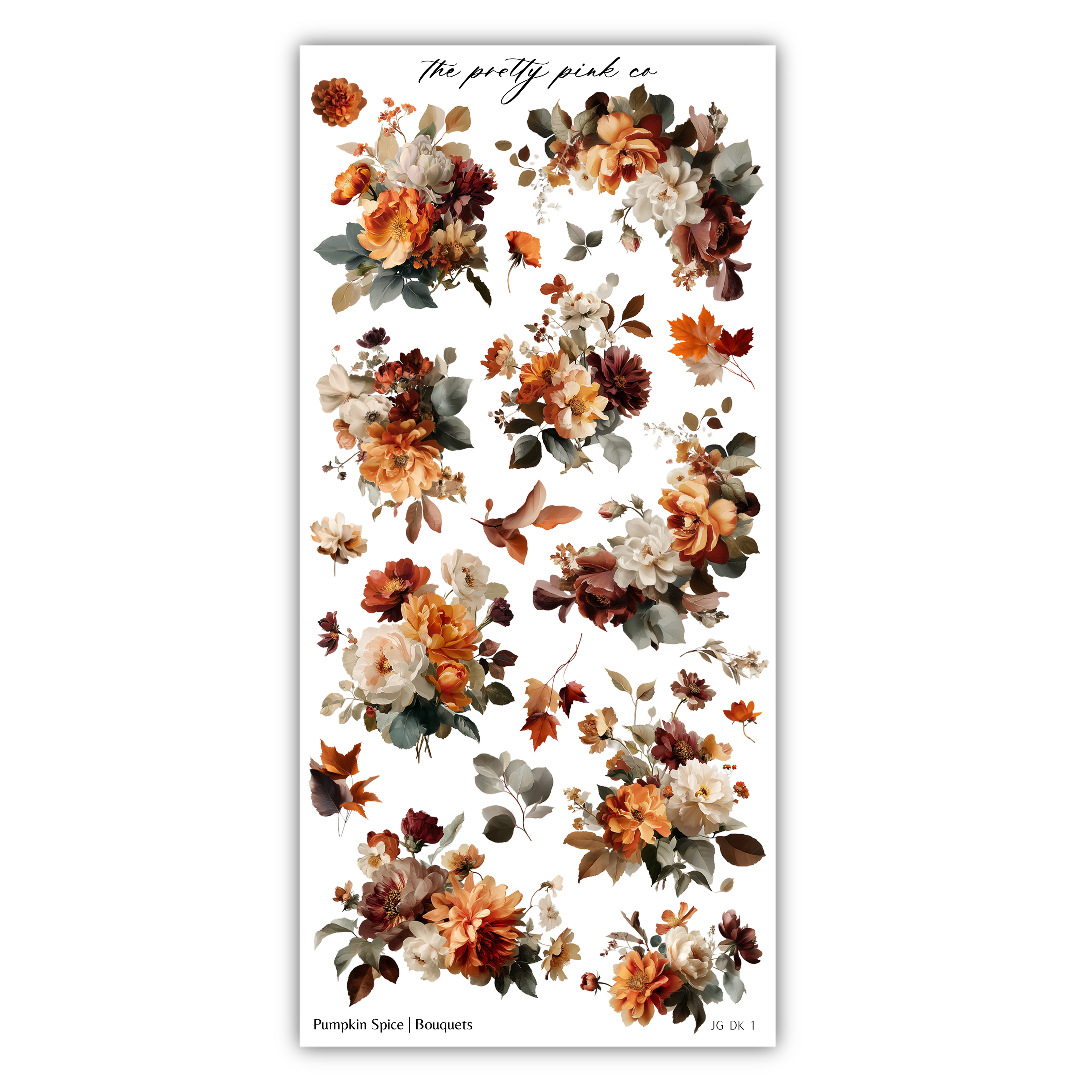 The image is a collage of various floral arrangements, including pumpkins, leaves, and other autumn-themed flowers. The flowers are depicted in different colors and styles, creating a visually appealing and vibrant display.