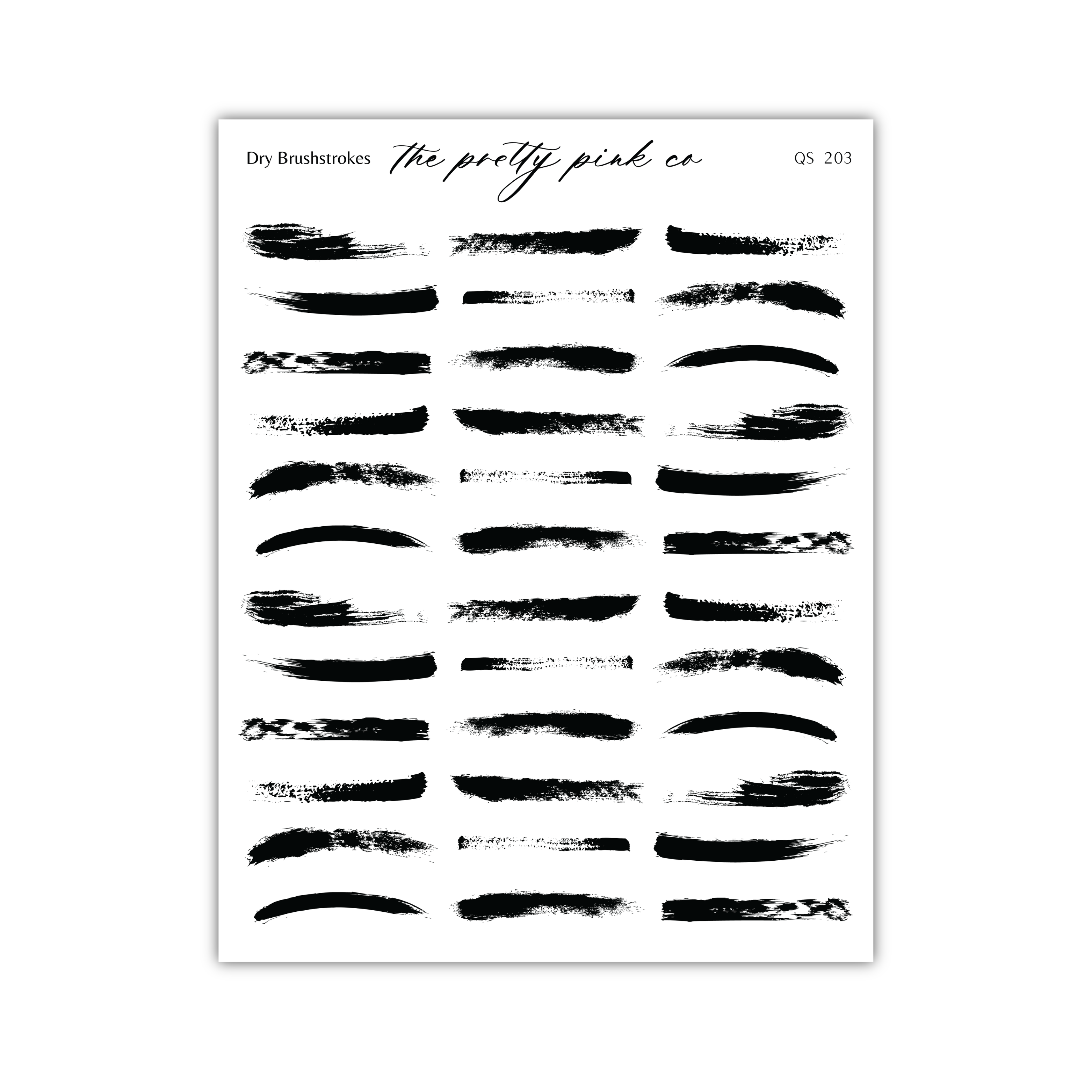 a collection of black brush strokes arranged in a grid-like pattern.