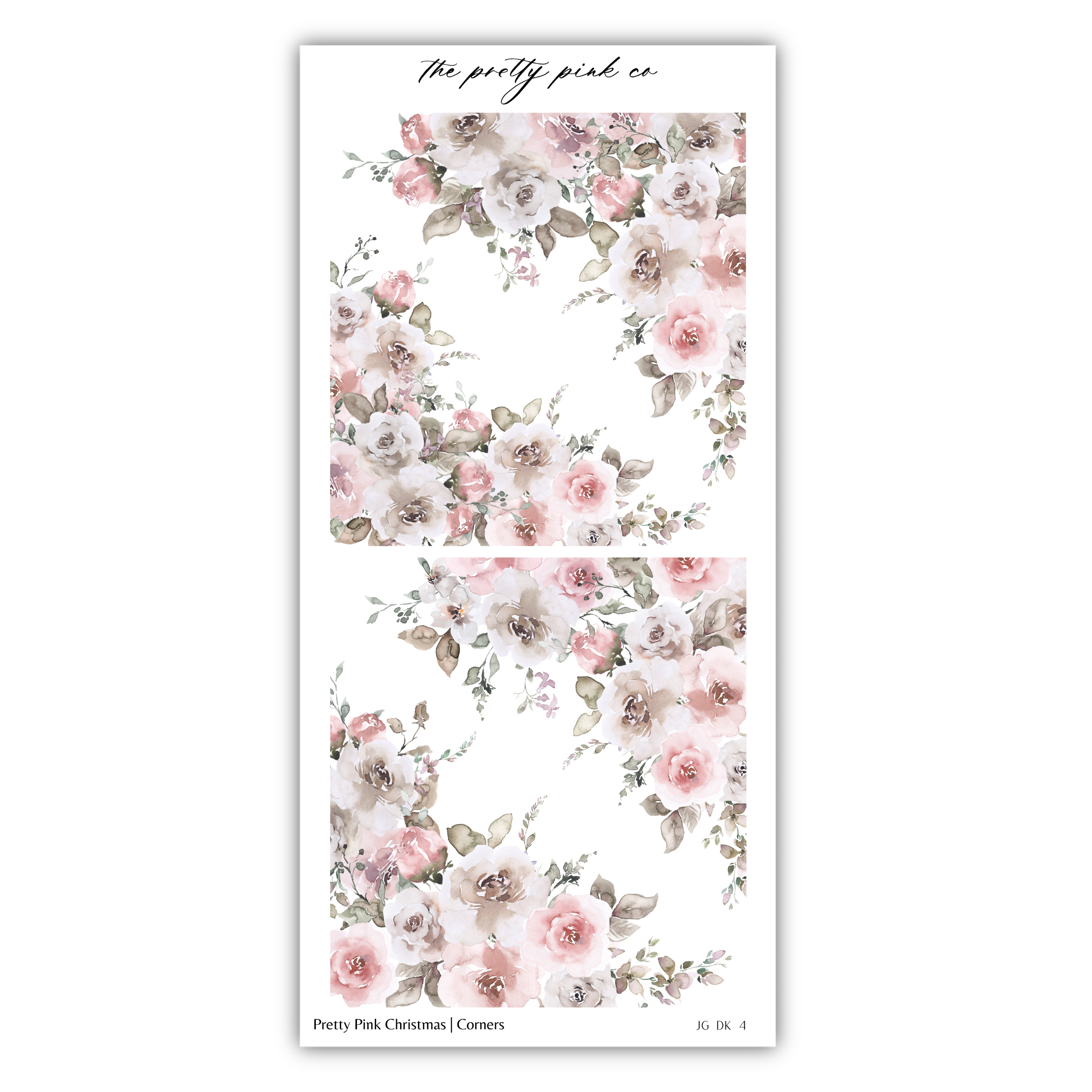 a sticker with pink and white flowers on it