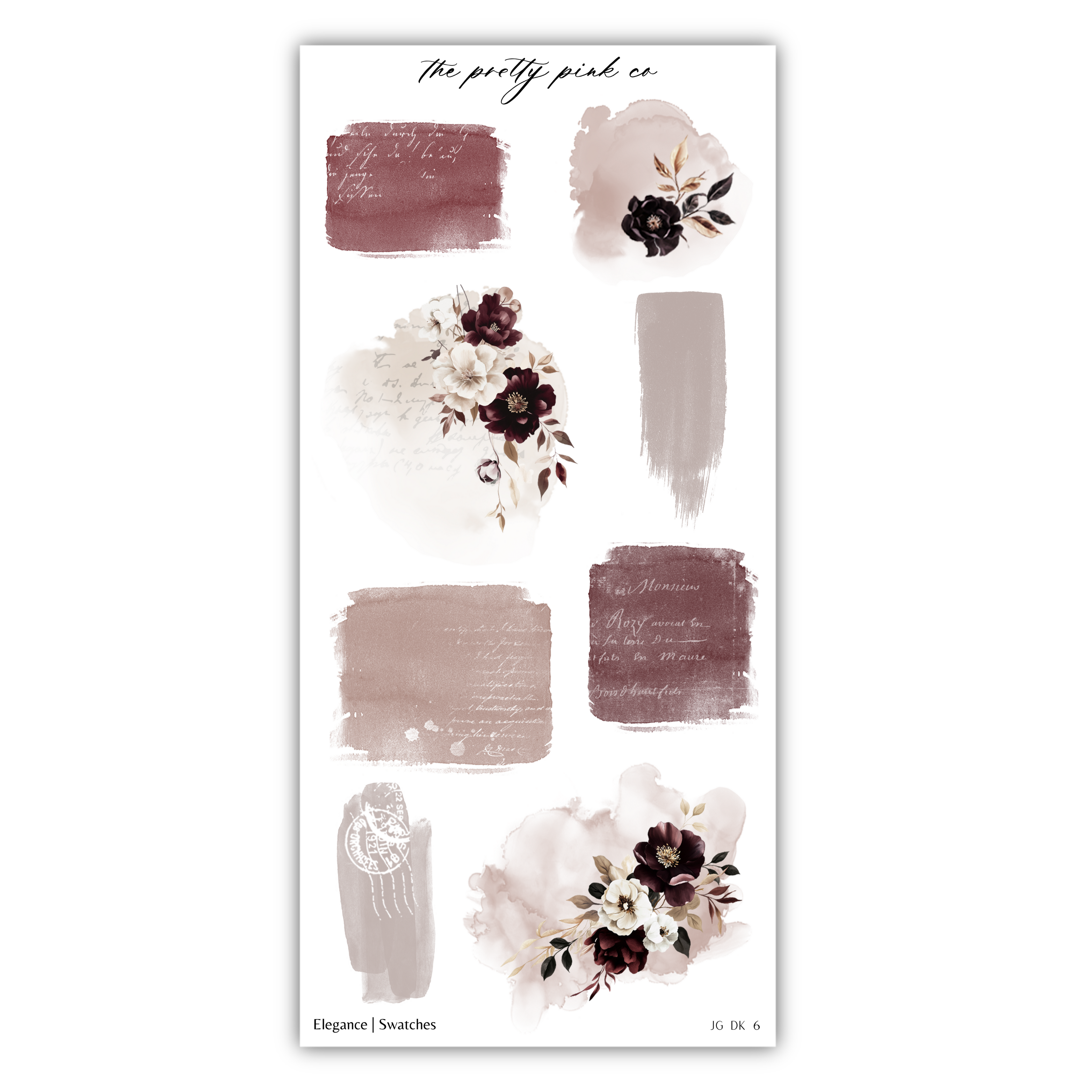 a sticker sheet with flowers on it