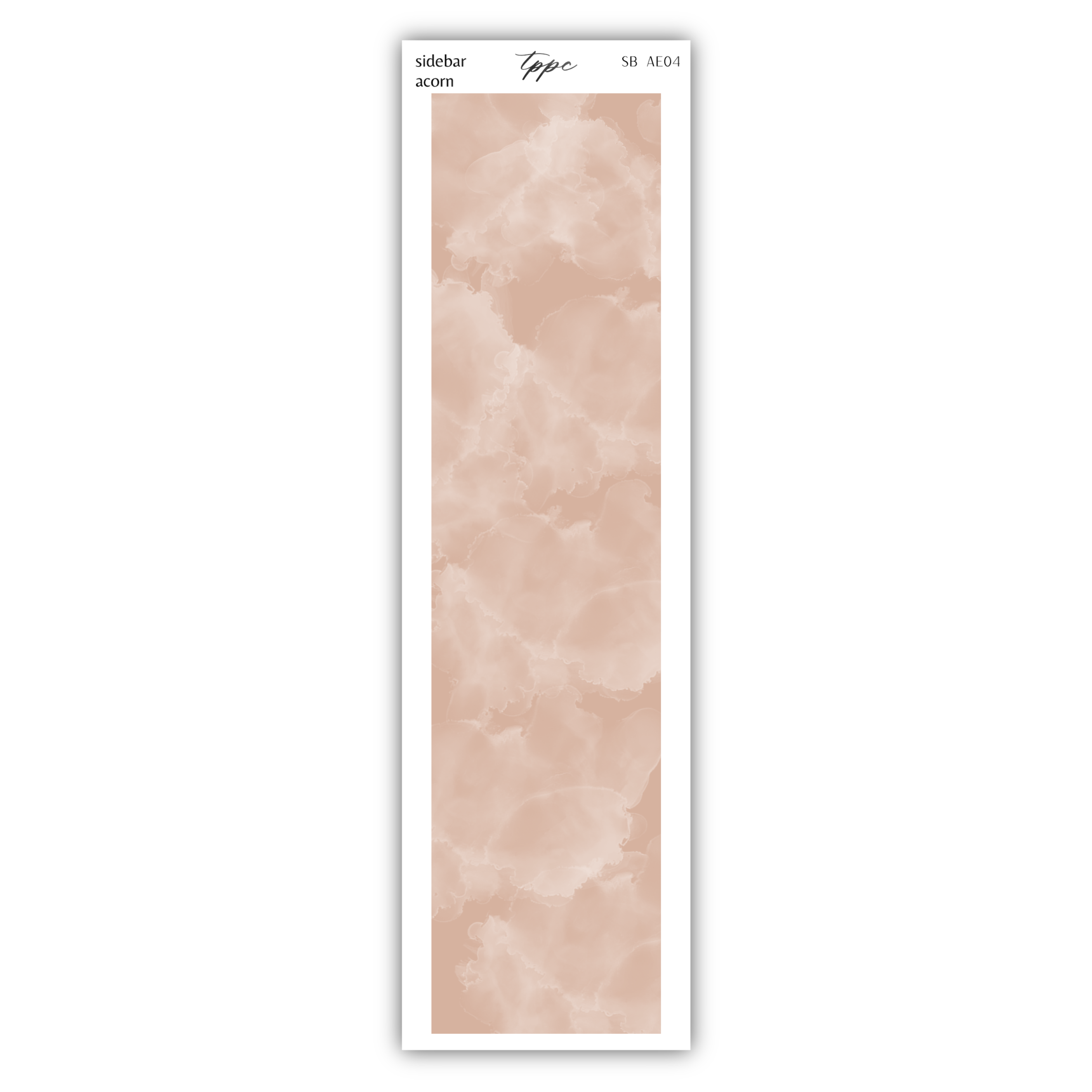 a white bookmark with a pink background