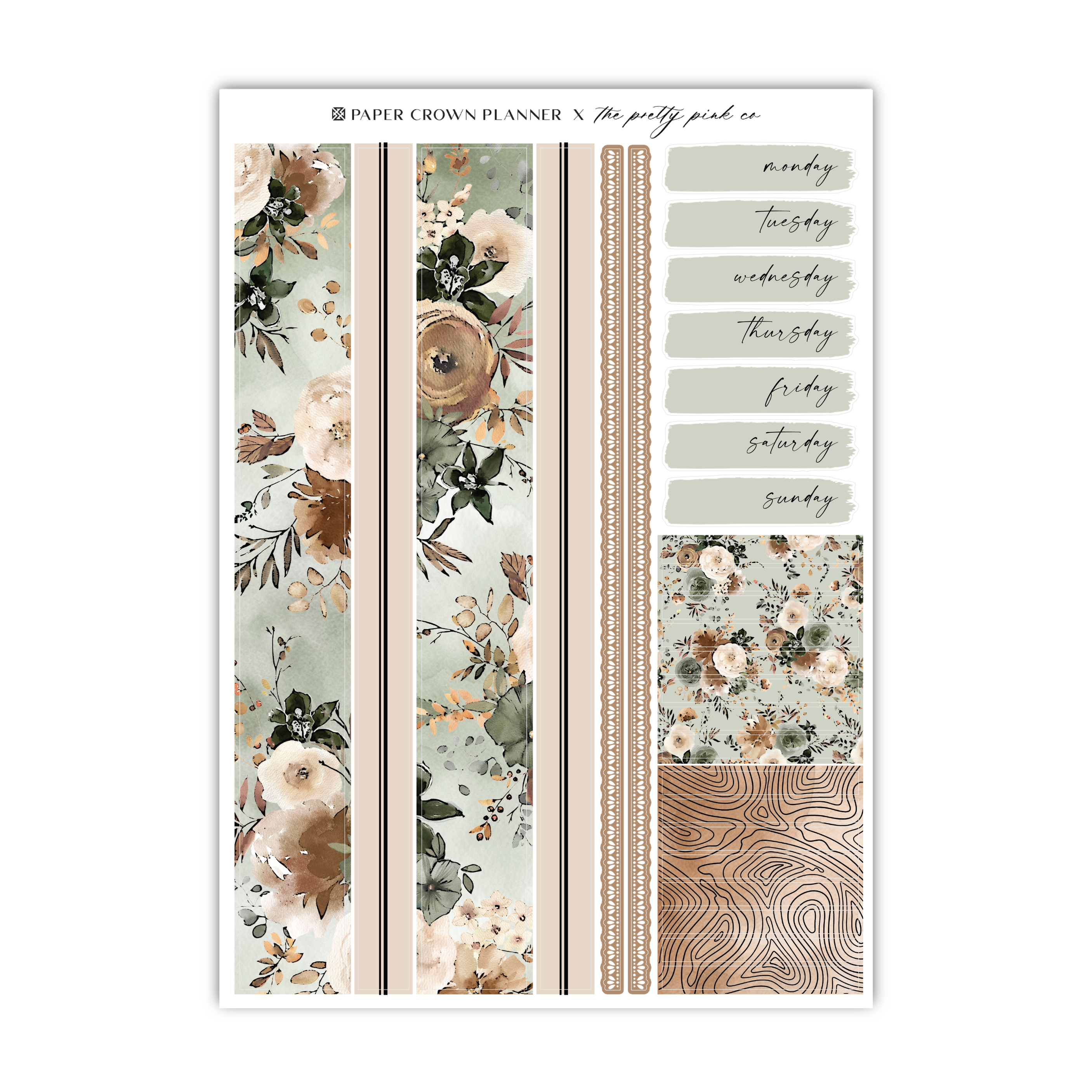 a sticker sheet with flowers on it