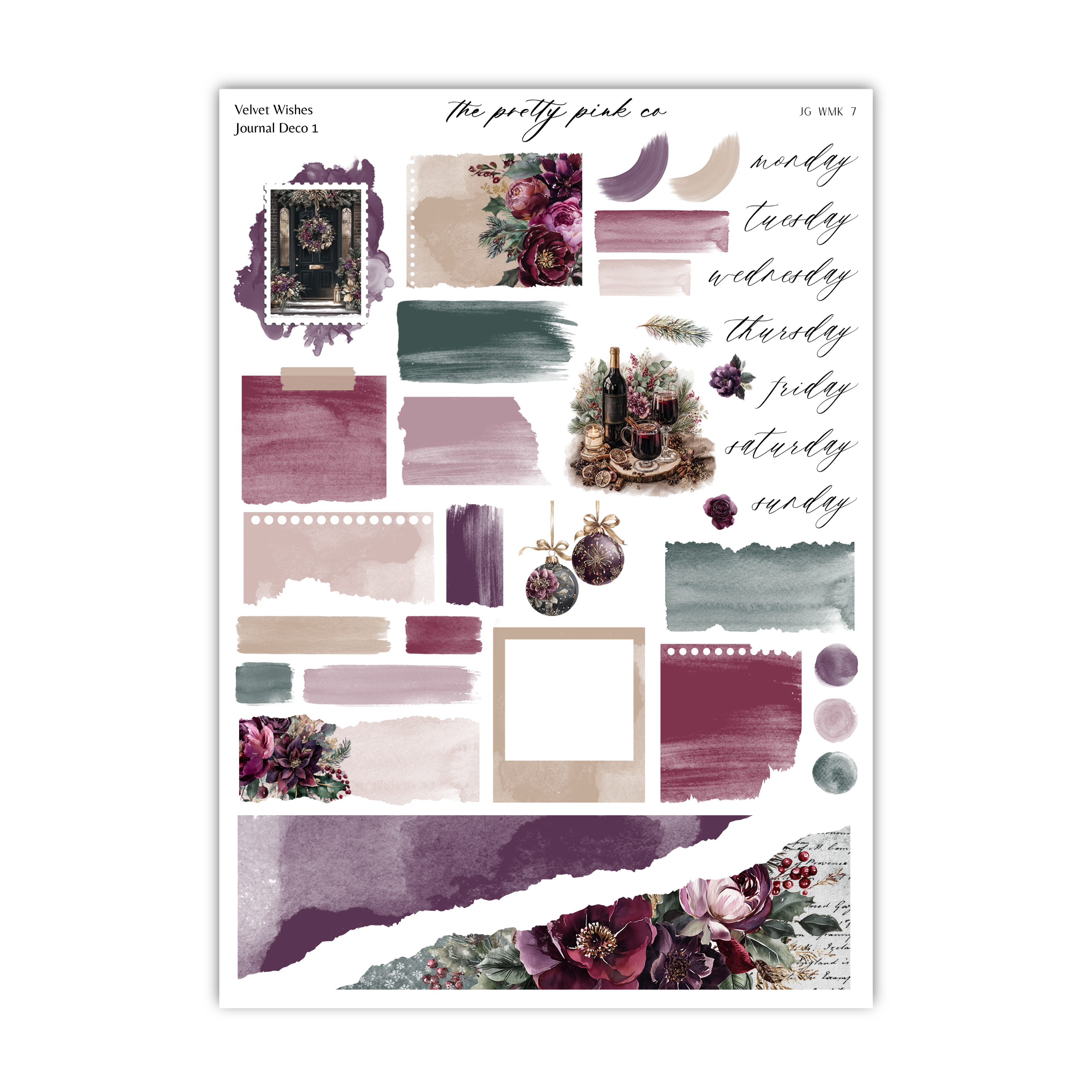 The image is a collage of various elements, including floral designs, abstract shapes, and text, arranged in a visually appealing manner.