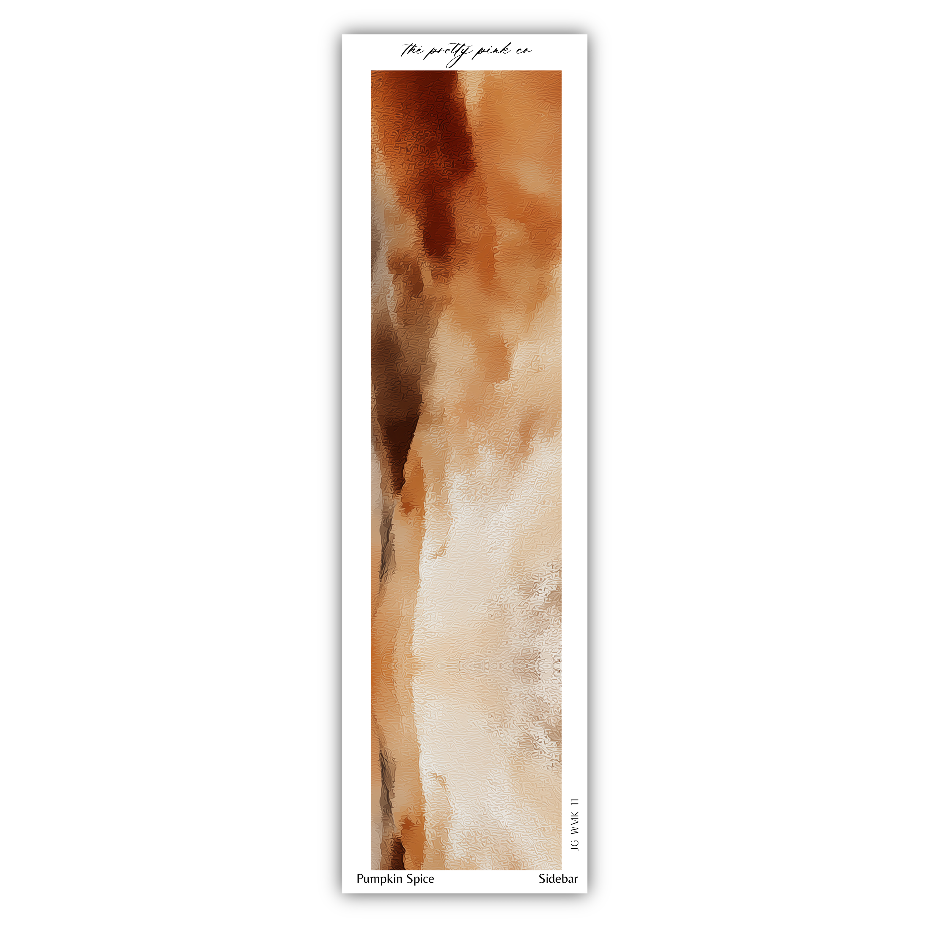 The image is a vertical piece of art with a warm, earthy color palette of browns and oranges.