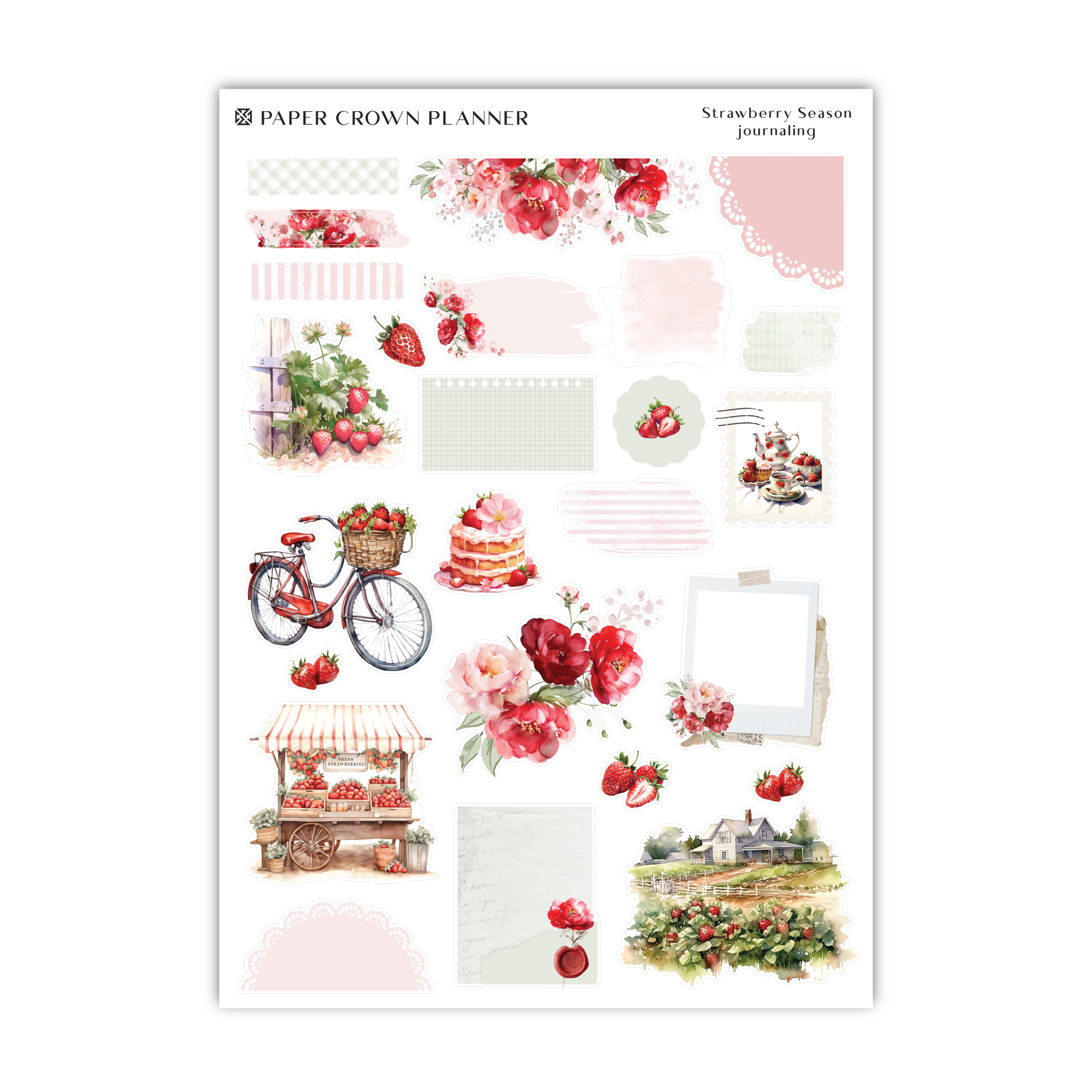 a sticker sheet with a bunch of flowers on it